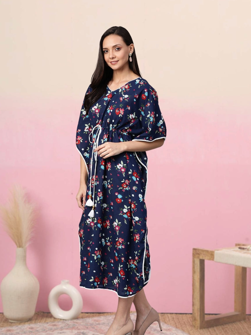 Cotton Floral Printed Kaftan