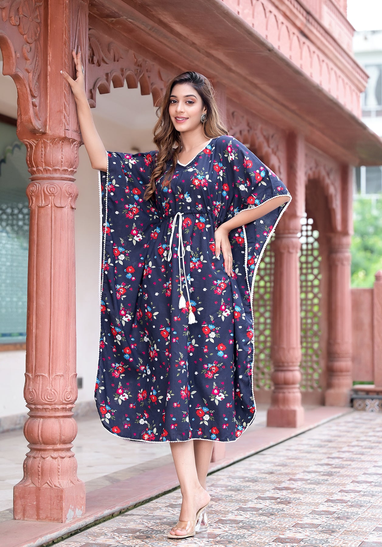 Cotton Floral Printed Kaftan