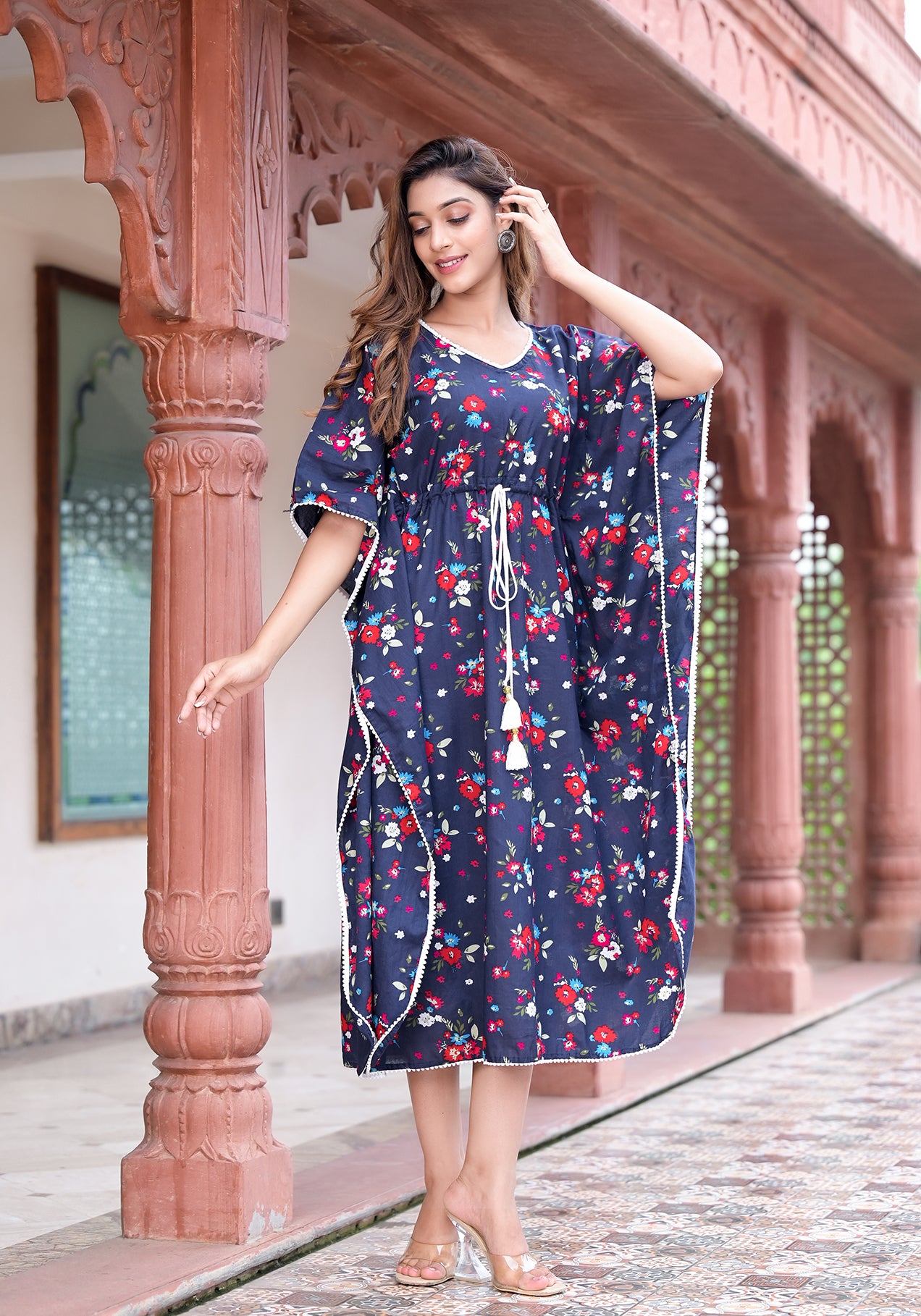 Cotton Floral Printed Kaftan