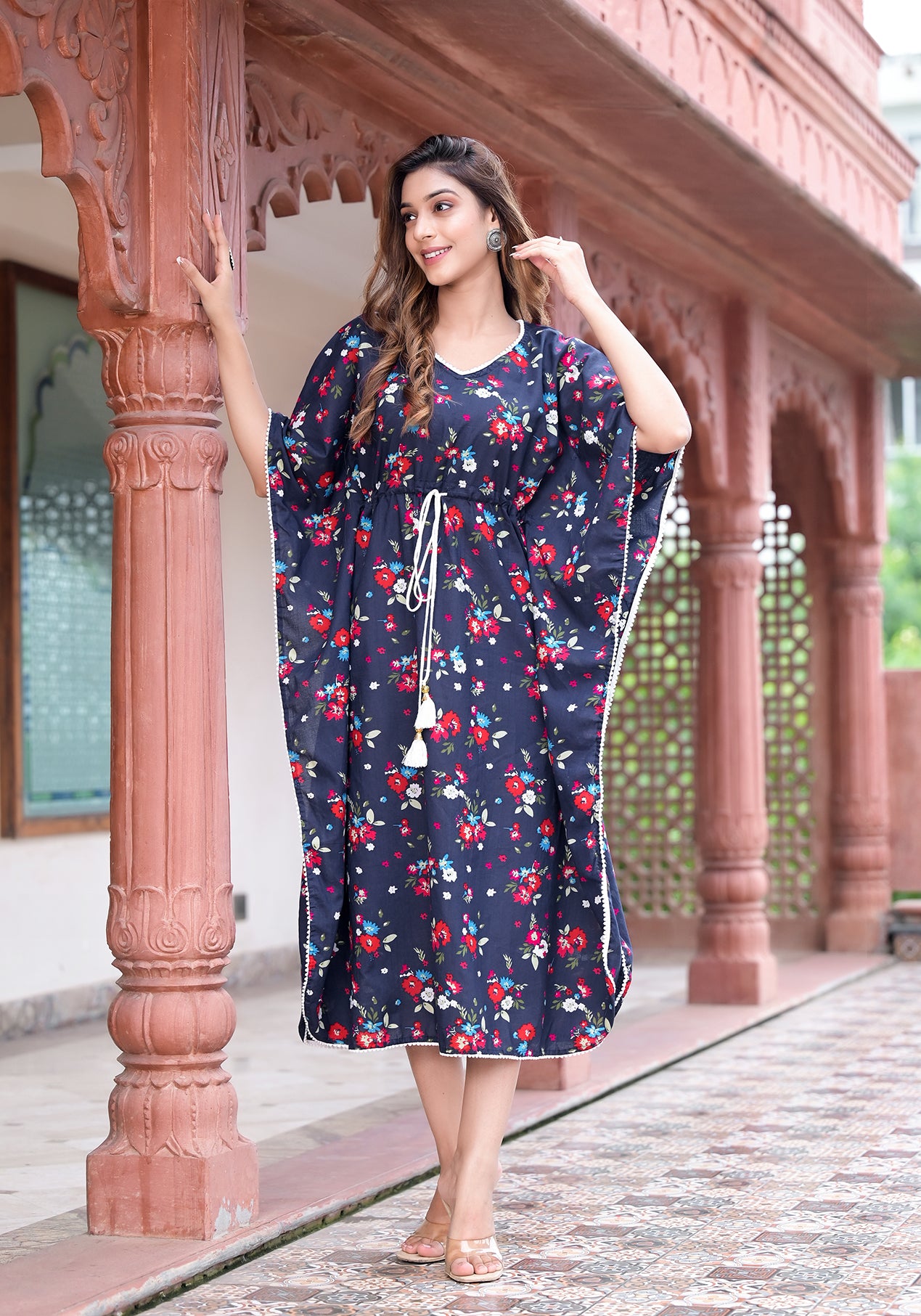 Cotton Floral Printed Kaftan