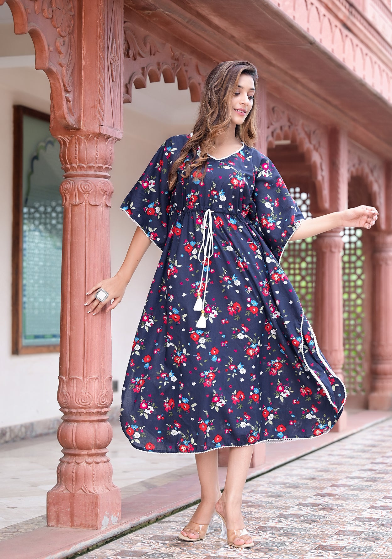 Cotton Floral Printed Kaftan