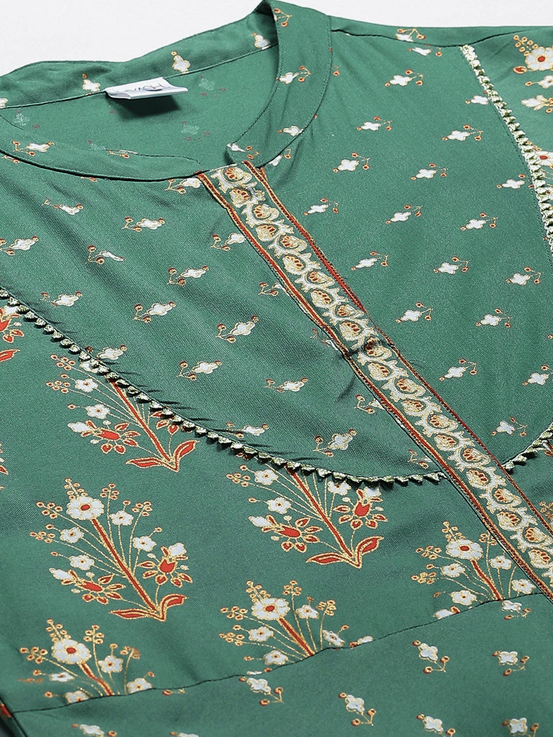 Rayon Floral Printed Anarkali Kurta (GREEN)
