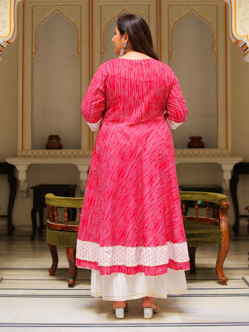 yash gallery womens floral print anarkali kurti pink