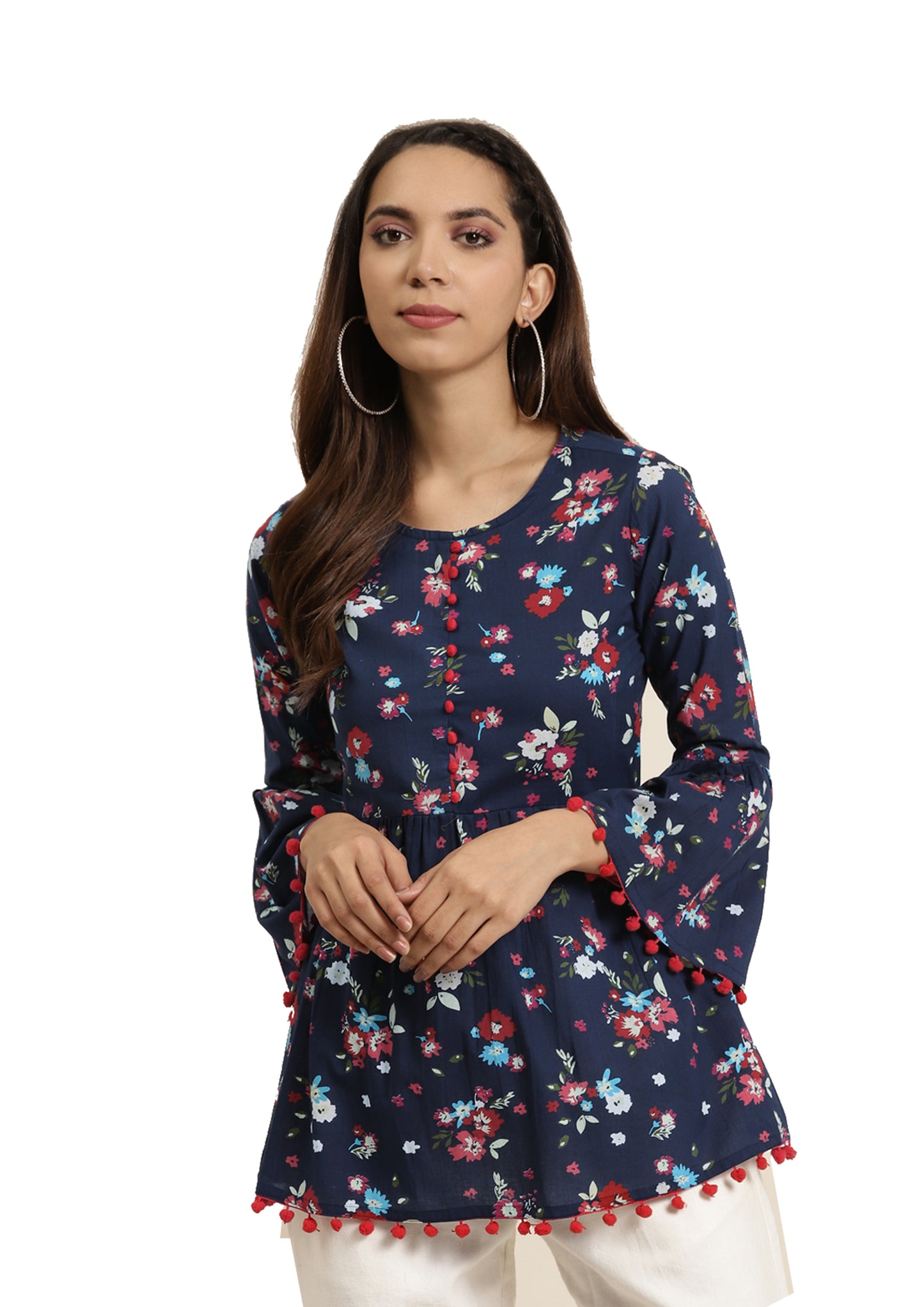 YASH GALLERY Women's Cotton Geometrical Printed Regular Kurti