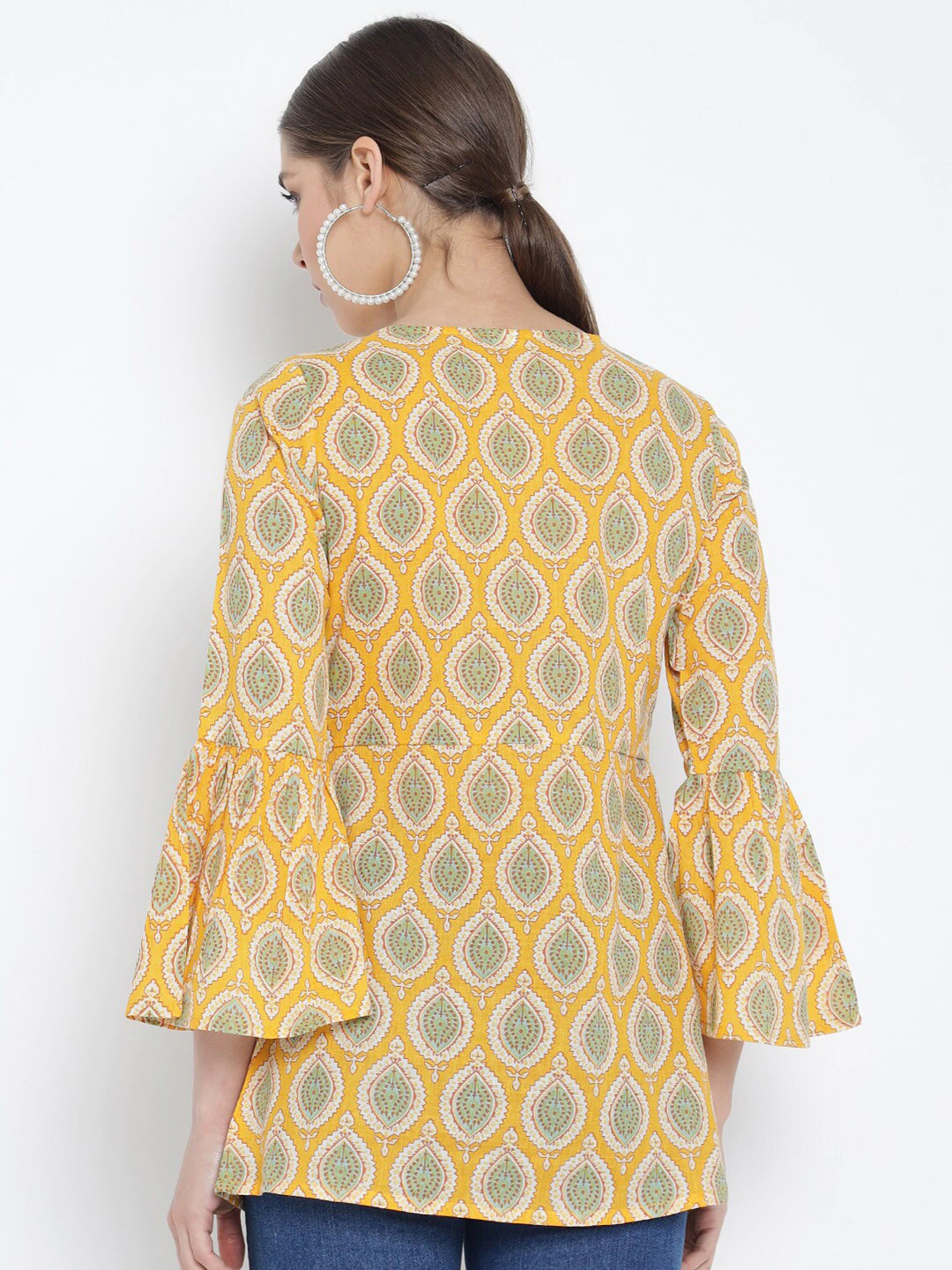 YASH GALLERY Women's Cotton Geometrical Printed Regular Kurti