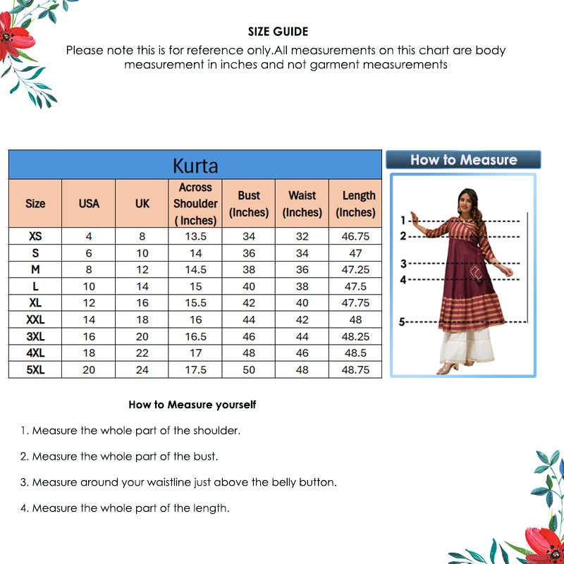 YASH GALLERY Women's Rayon Stripe Printed Anarkali Kurti