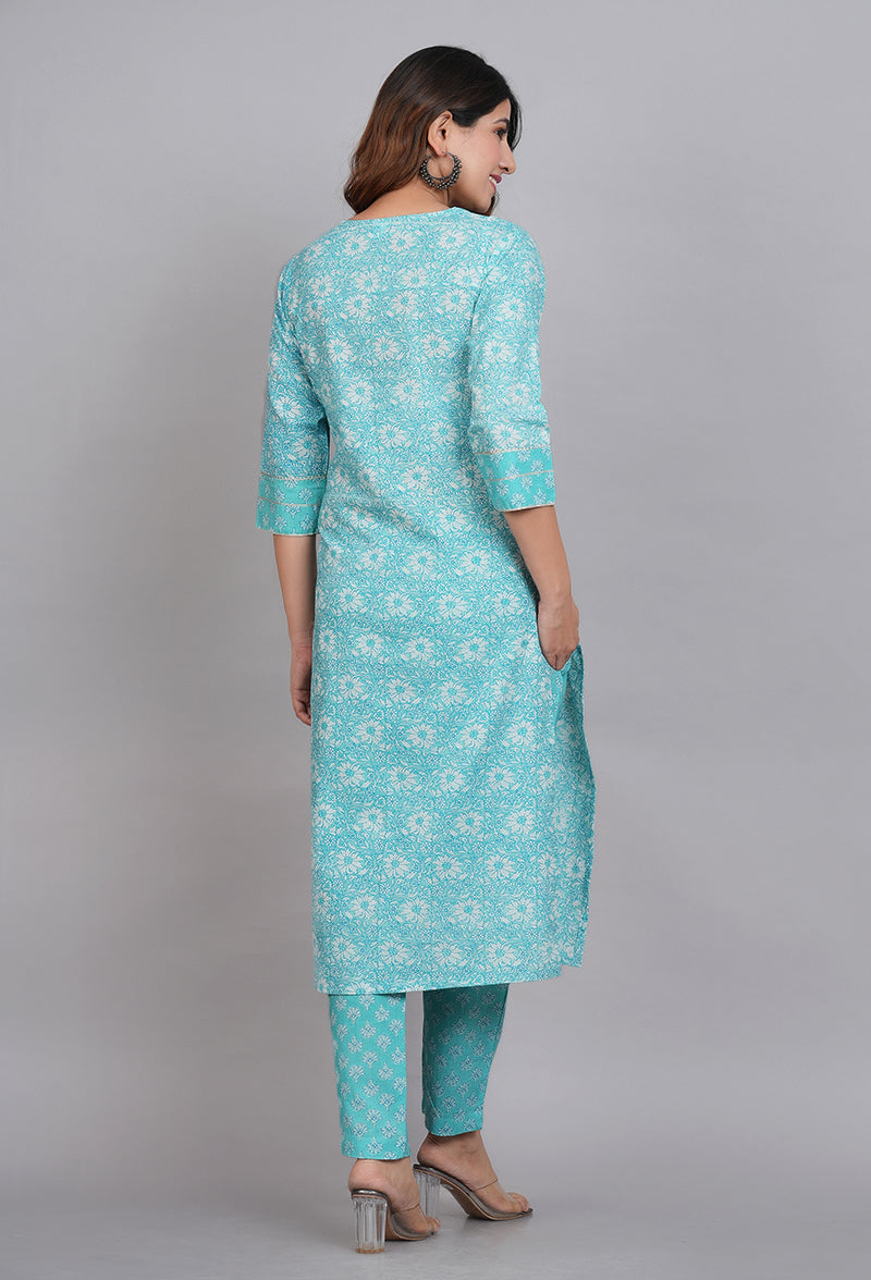Yash Gallery Women's Floral Printed Kurta with Pant and Dupatta