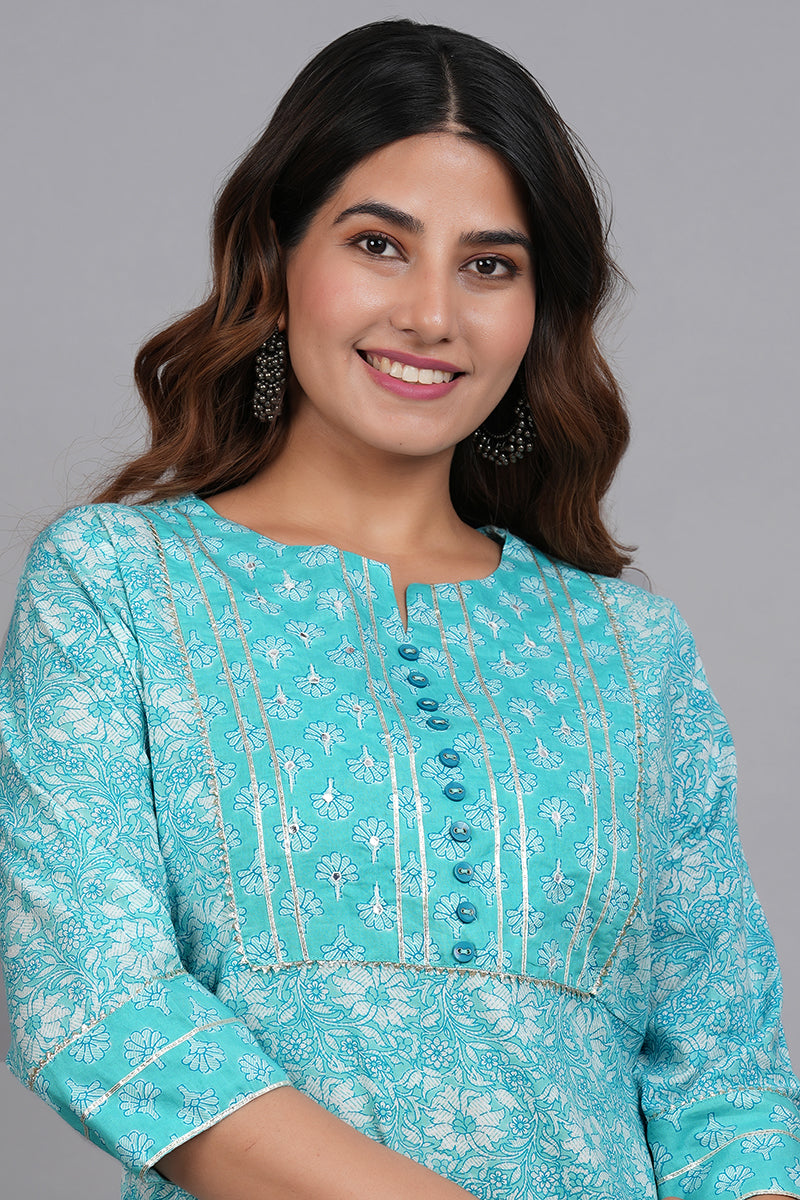 Yash Gallery Women's Floral Printed Kurta with Pant and Dupatta