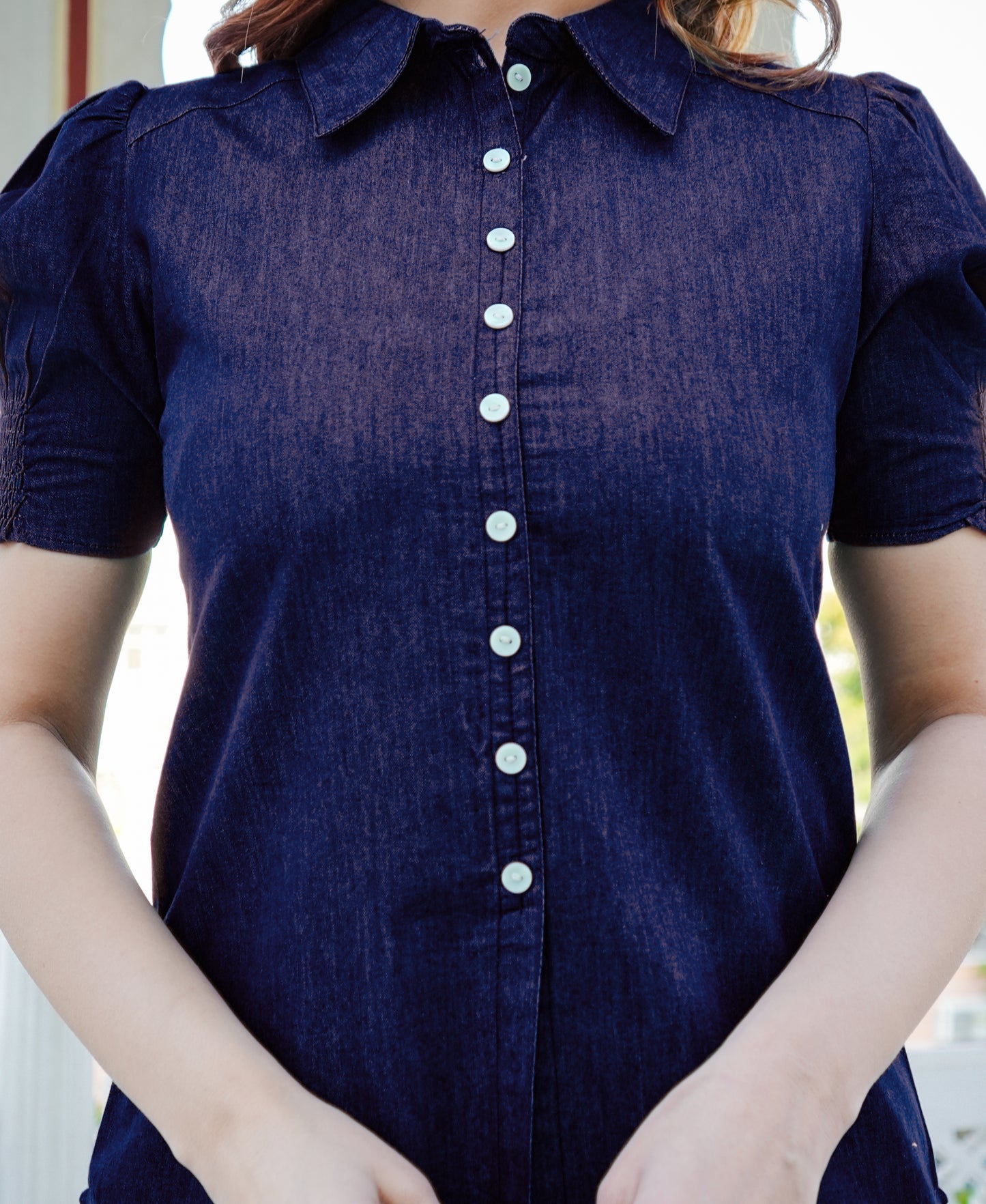 Yash Gallery Women's Denim Shirt (Blue)