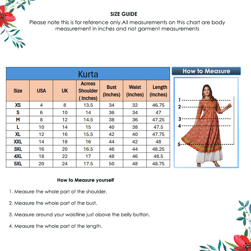 YASH GALLERY Women's Floral Printed Anarkali Kurti