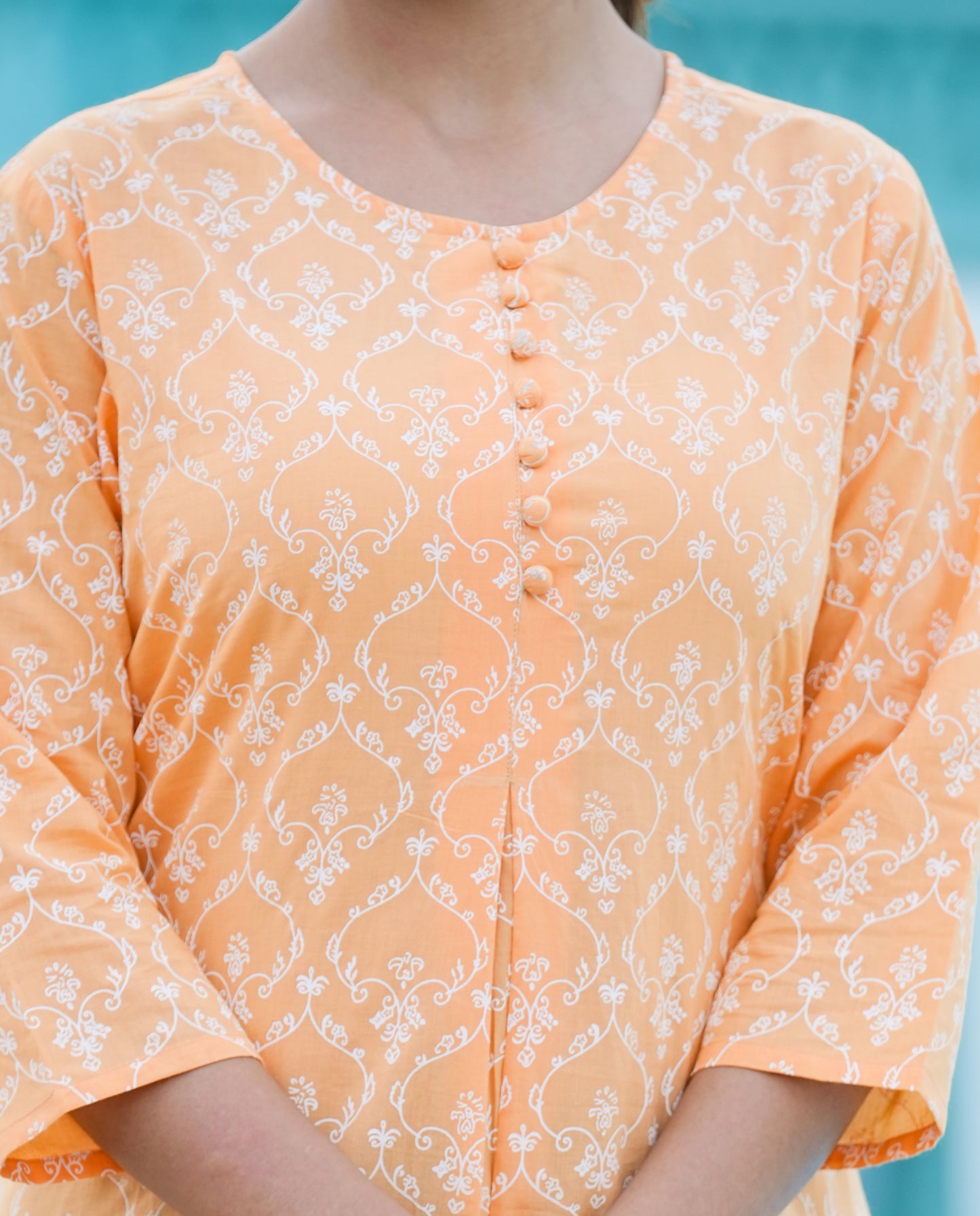 womens cotton floral printed short kurti