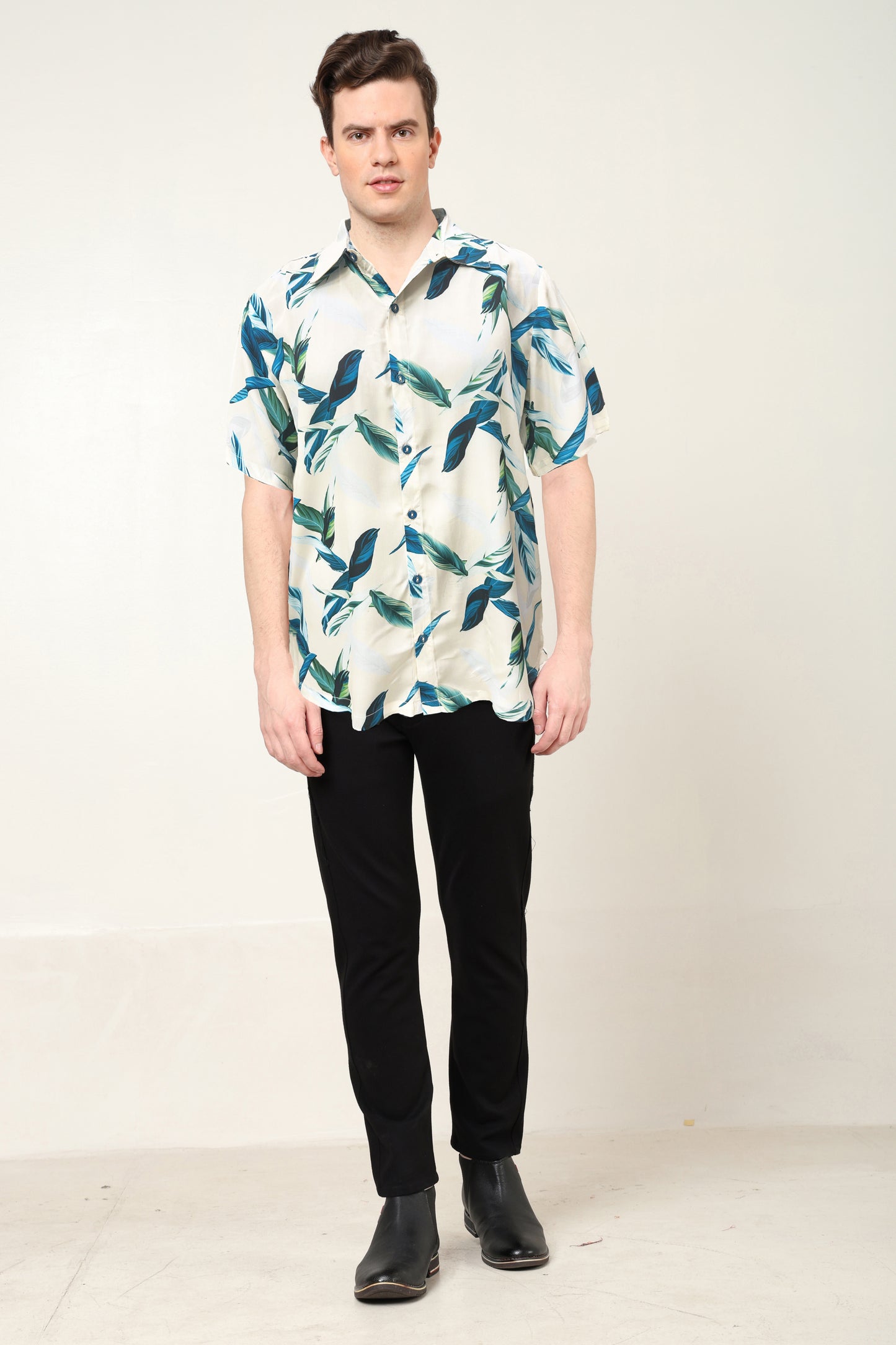 YASH GALLERY Men's Polyester Tropical Printed Regular Shirt