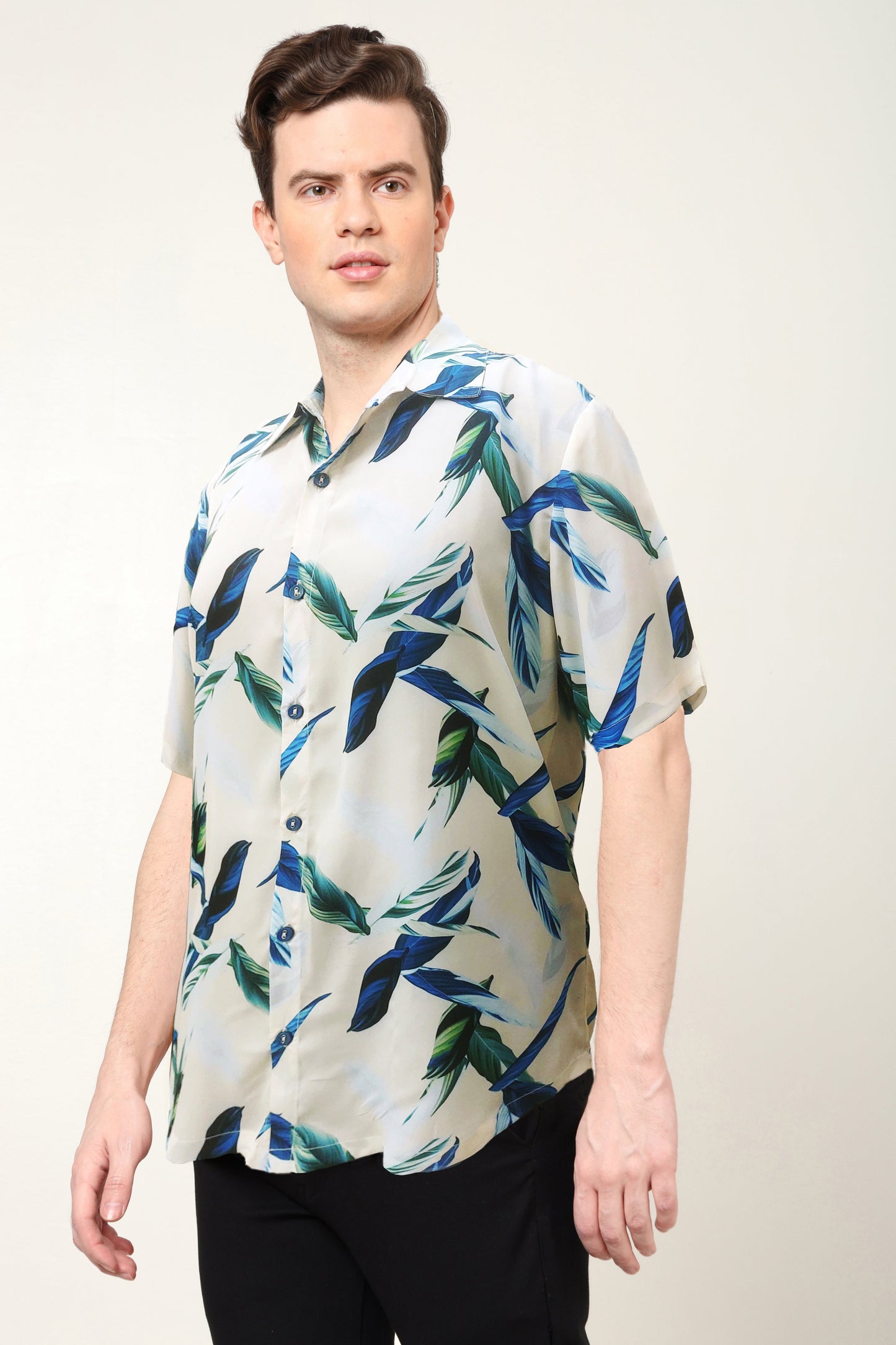 YASH GALLERY Men's Polyester Tropical Printed Regular Shirt