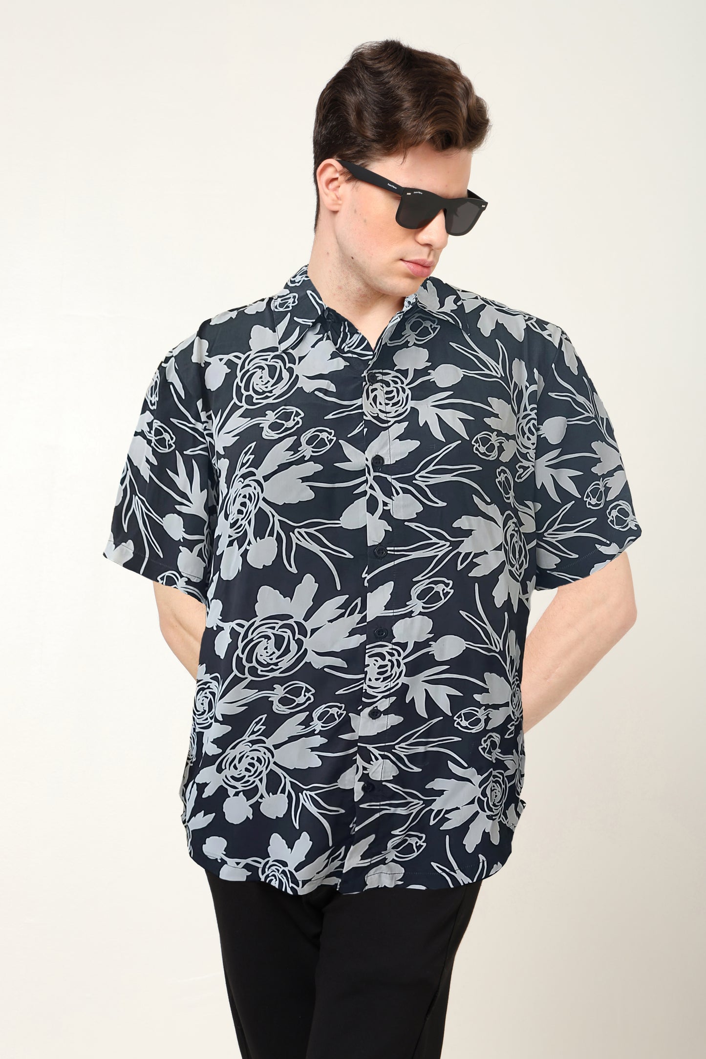 YASH GALLERY Men's Polyester Tropical Printed Regular Shirt