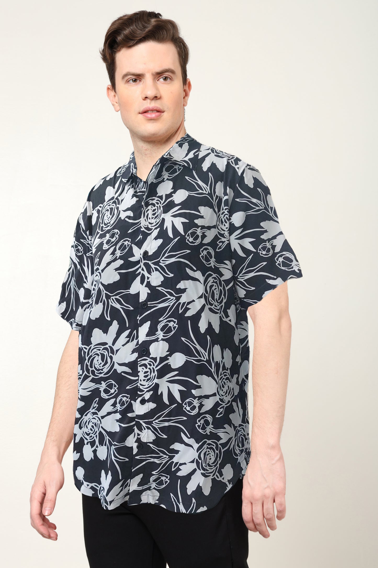 YASH GALLERY Men's Polyester Tropical Printed Regular Shirt