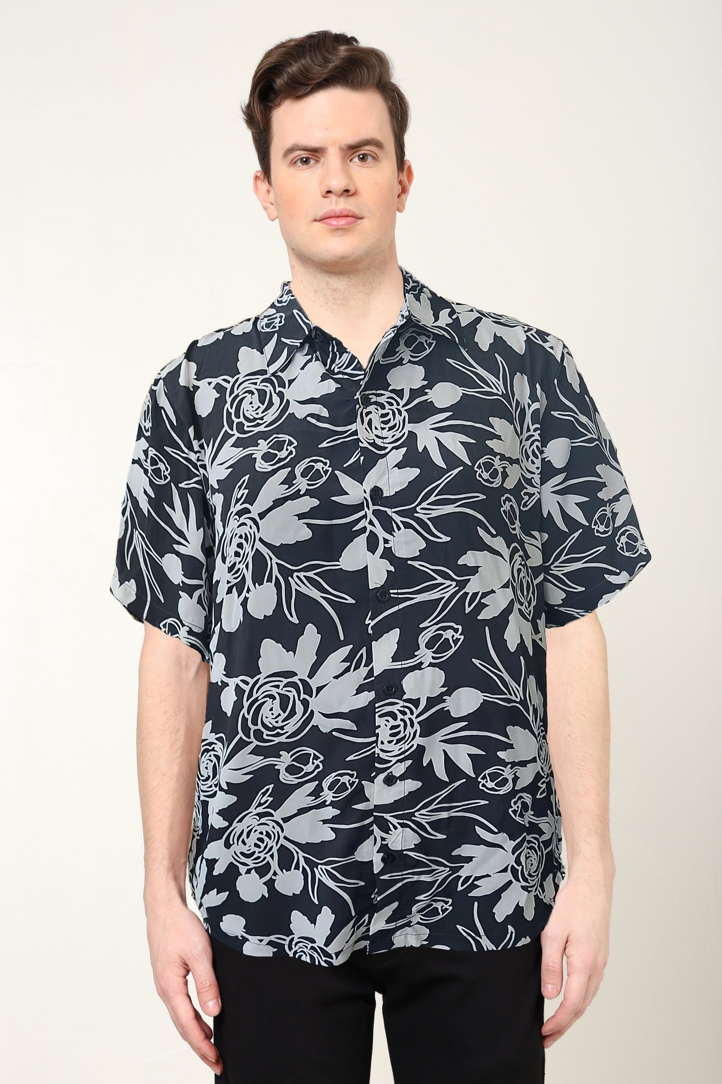 YASH GALLERY Men's Polyester Tropical Printed Regular Shirt
