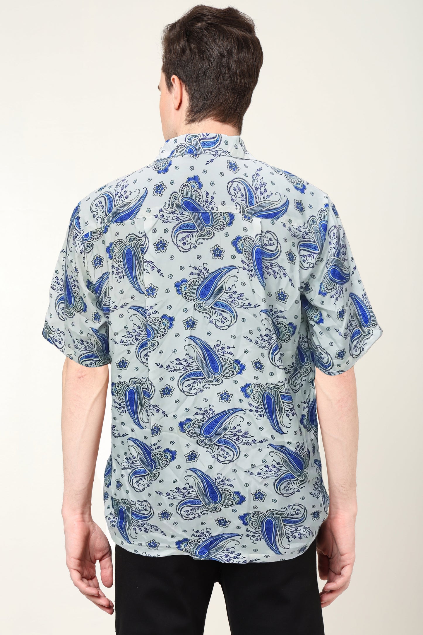 yash gallery mens polyester floral buti printed regular shirt white