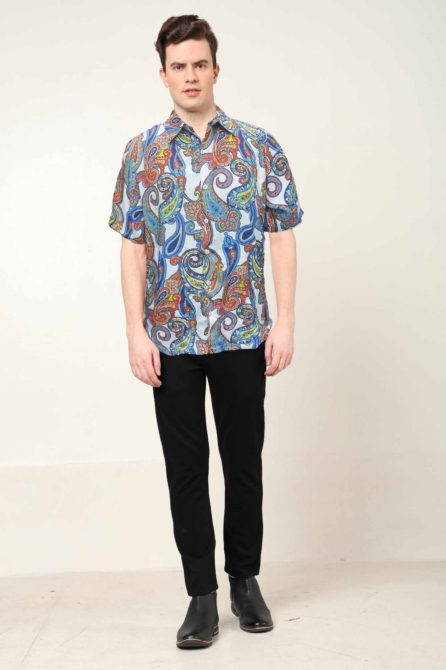 yash gallery mens polyester abstract printed regular shirt multi