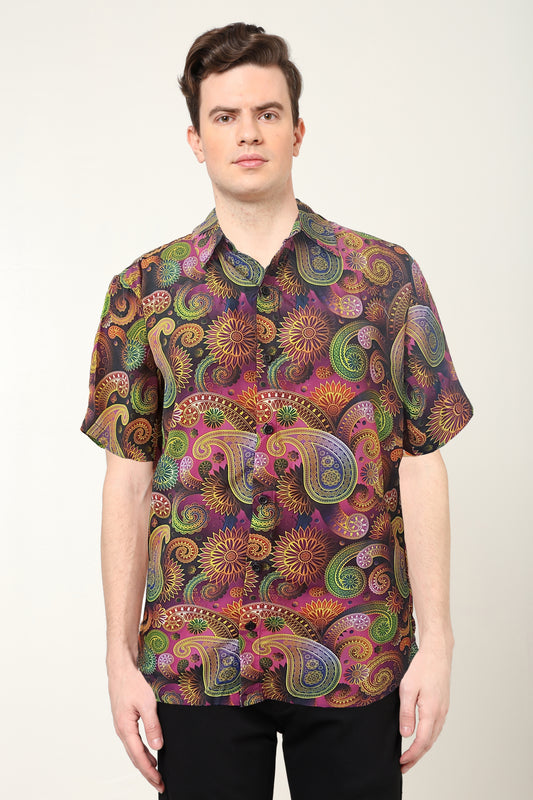 yash gallery mens polyester floral printed regular shirt multi 3