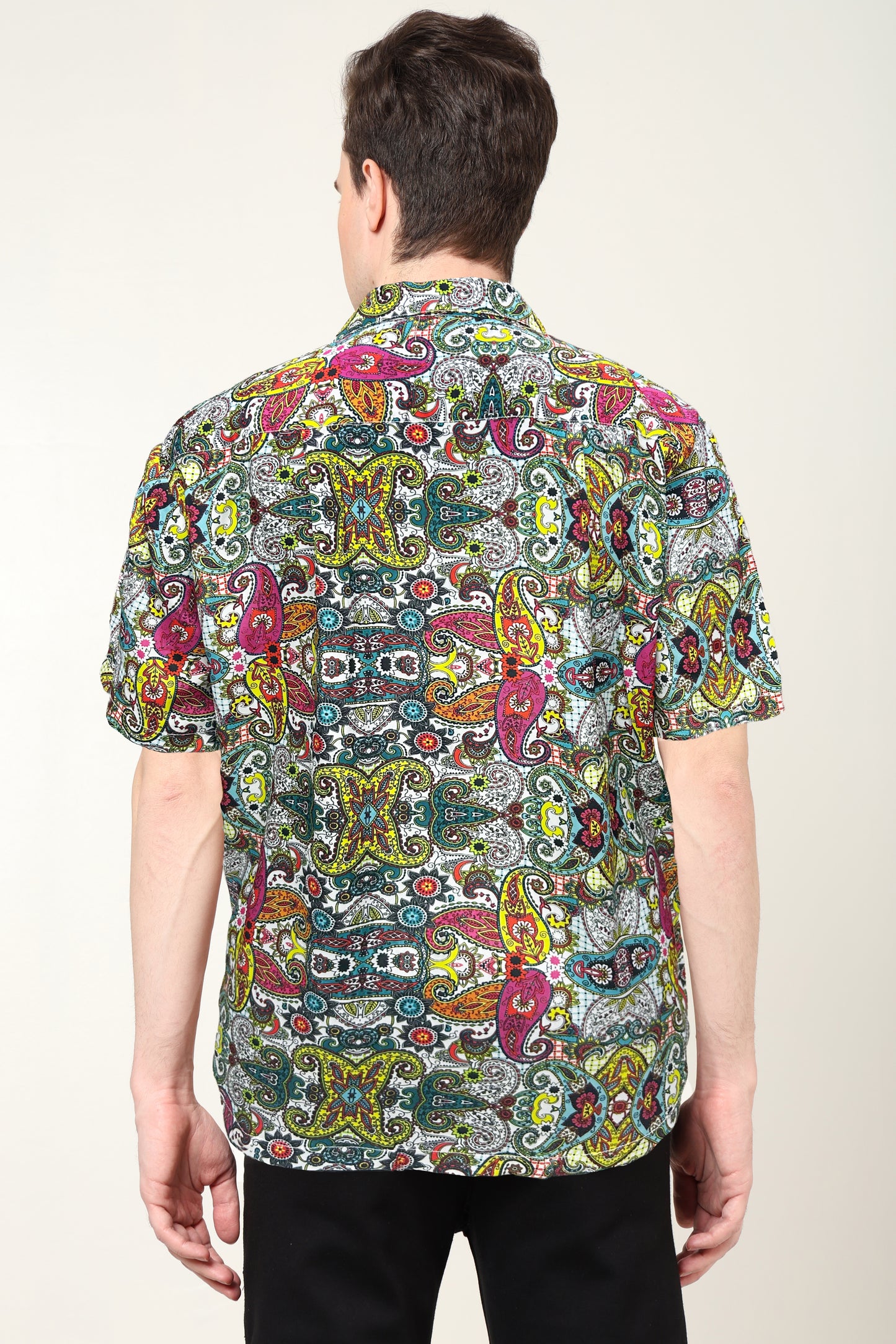 yash gallery mens polyester floral printed regular shirt multi