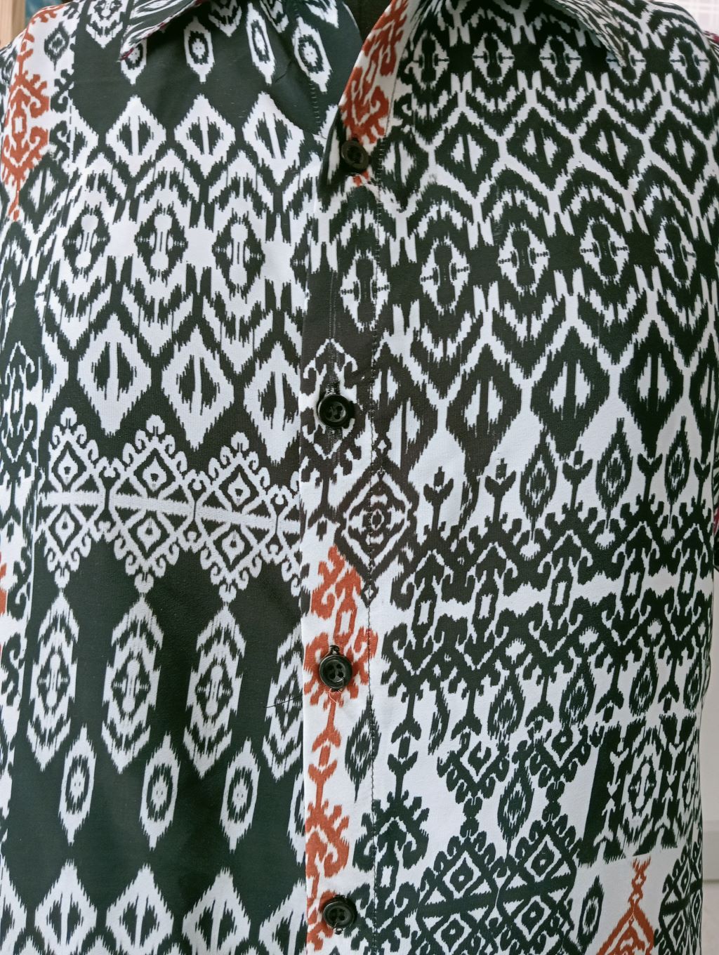 yash gallery mens polyester geomatrical printed regular shirt black