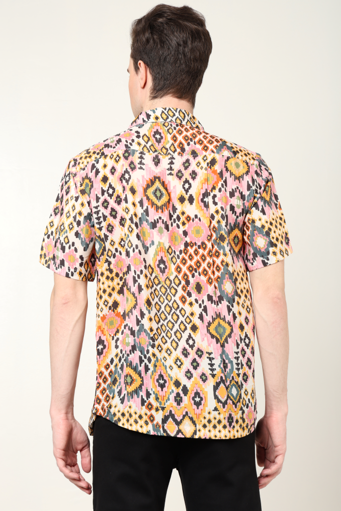 YASH GALLERY Men's Polyester Tropical Printed Regular Shirt
