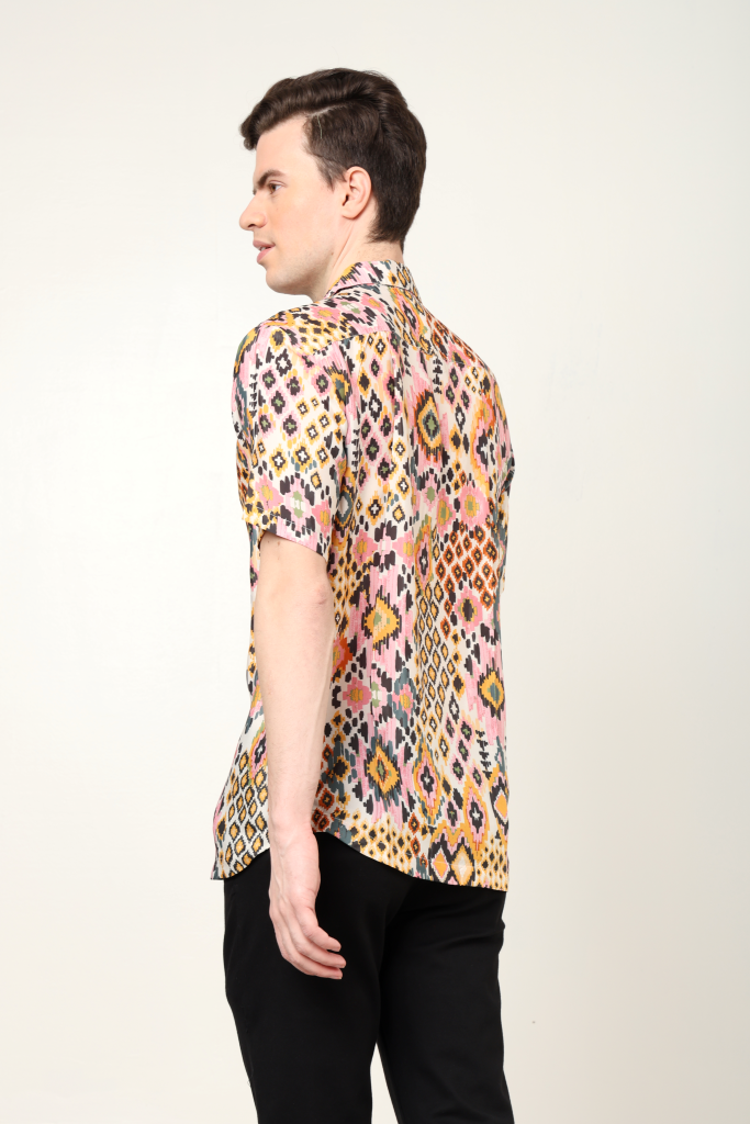 YASH GALLERY Men's Polyester Tropical Printed Regular Shirt