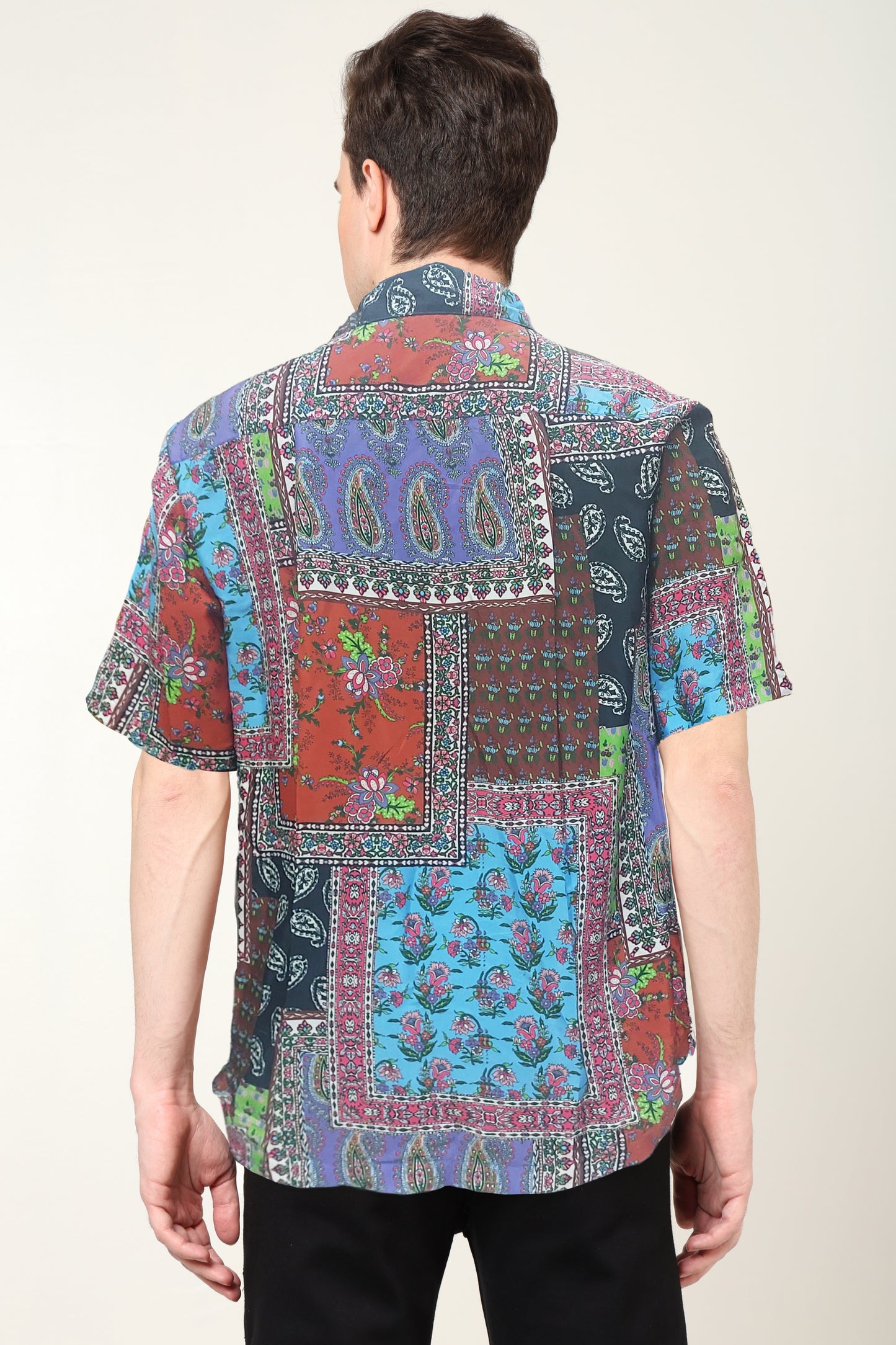 yash gallery mens polyester floral placement printed regular shirt multi