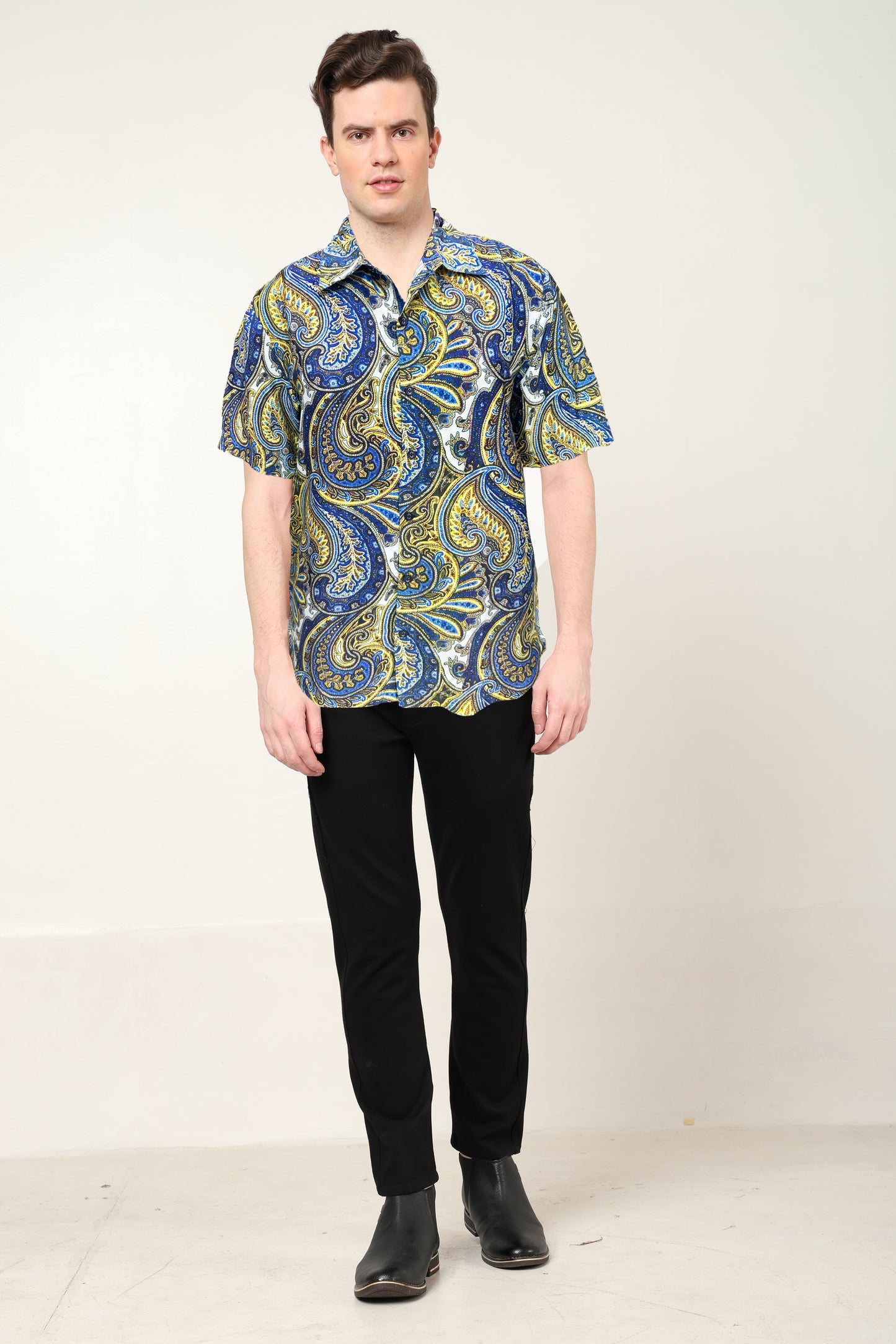 yash gallery mens polyester abstract printed regular shirt multi