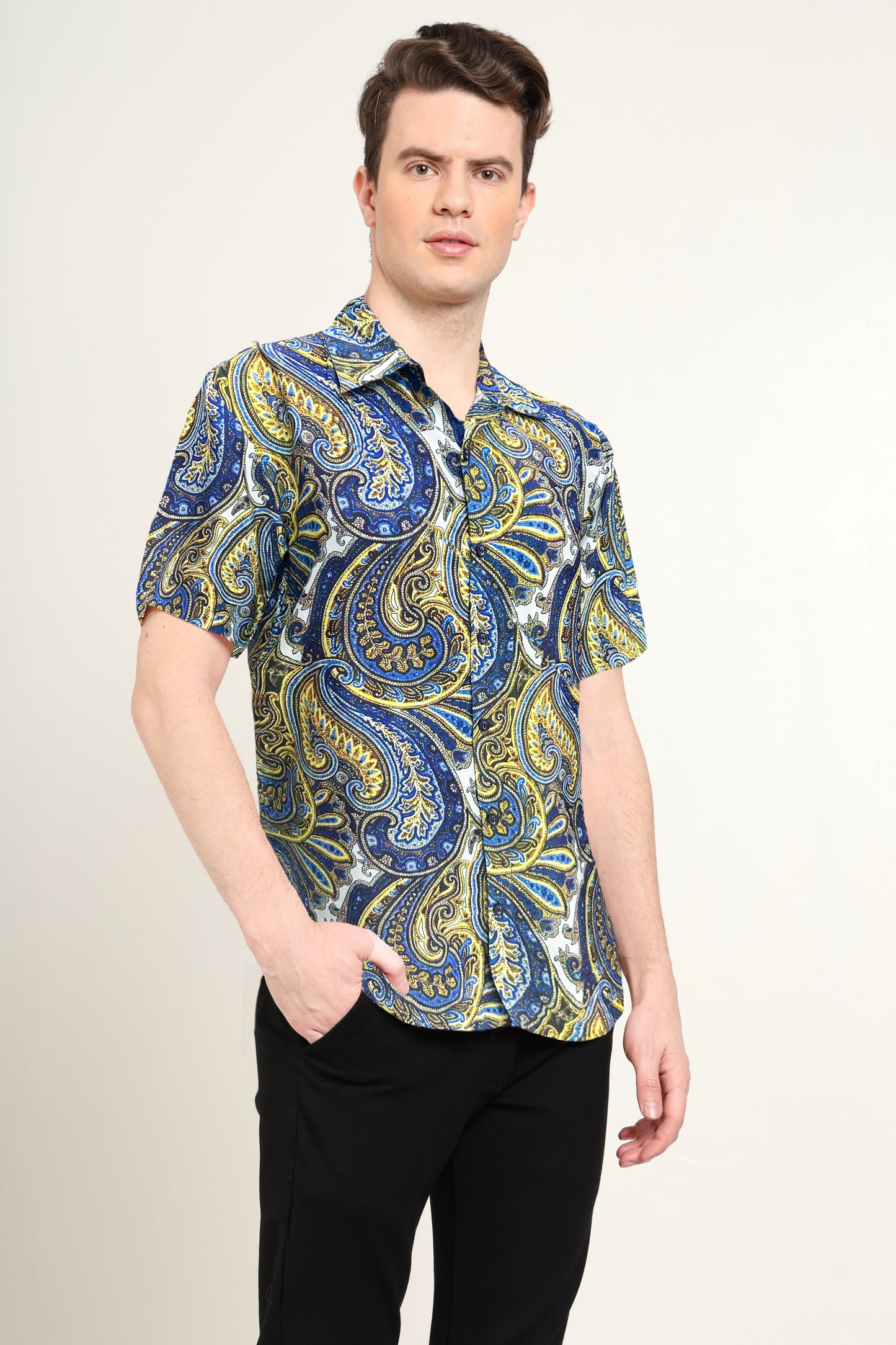 yash gallery mens polyester abstract printed regular shirt multi