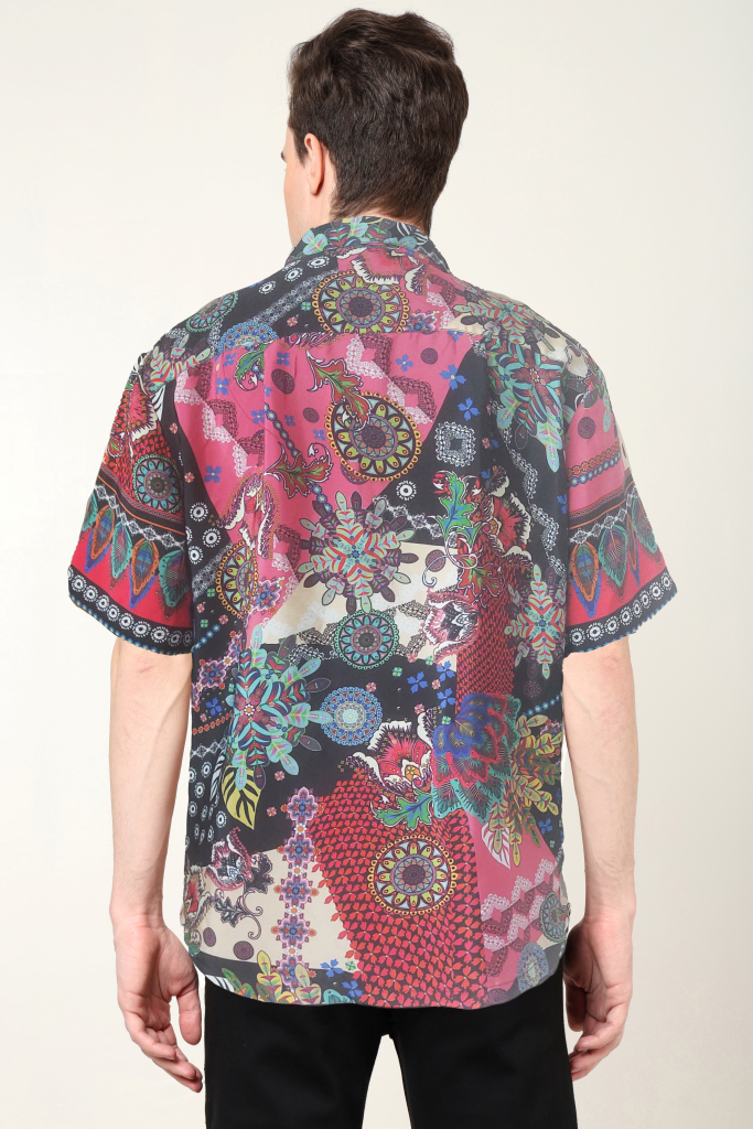YASH GALLERY Men's Polyester Tropical Printed Regular Shirt
