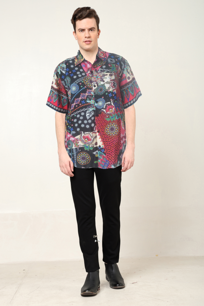 YASH GALLERY Men's Polyester Tropical Printed Regular Shirt