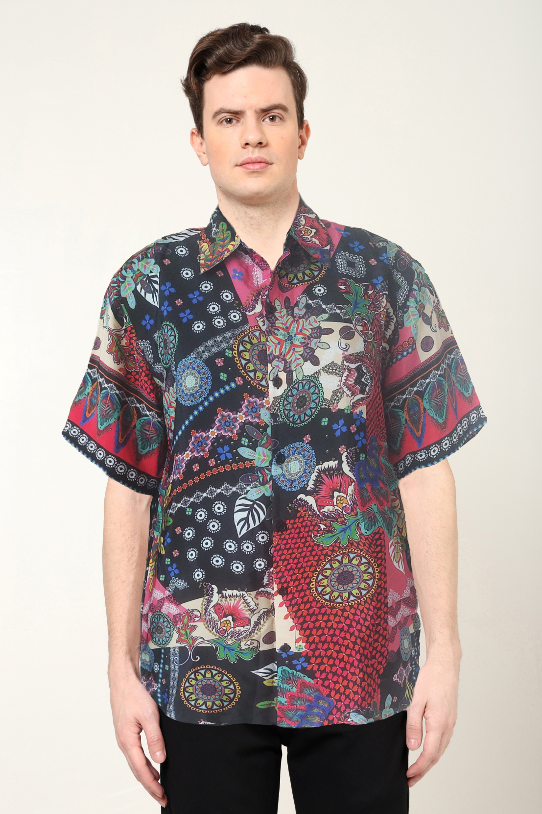 YASH GALLERY Men's Polyester Tropical Printed Regular Shirt