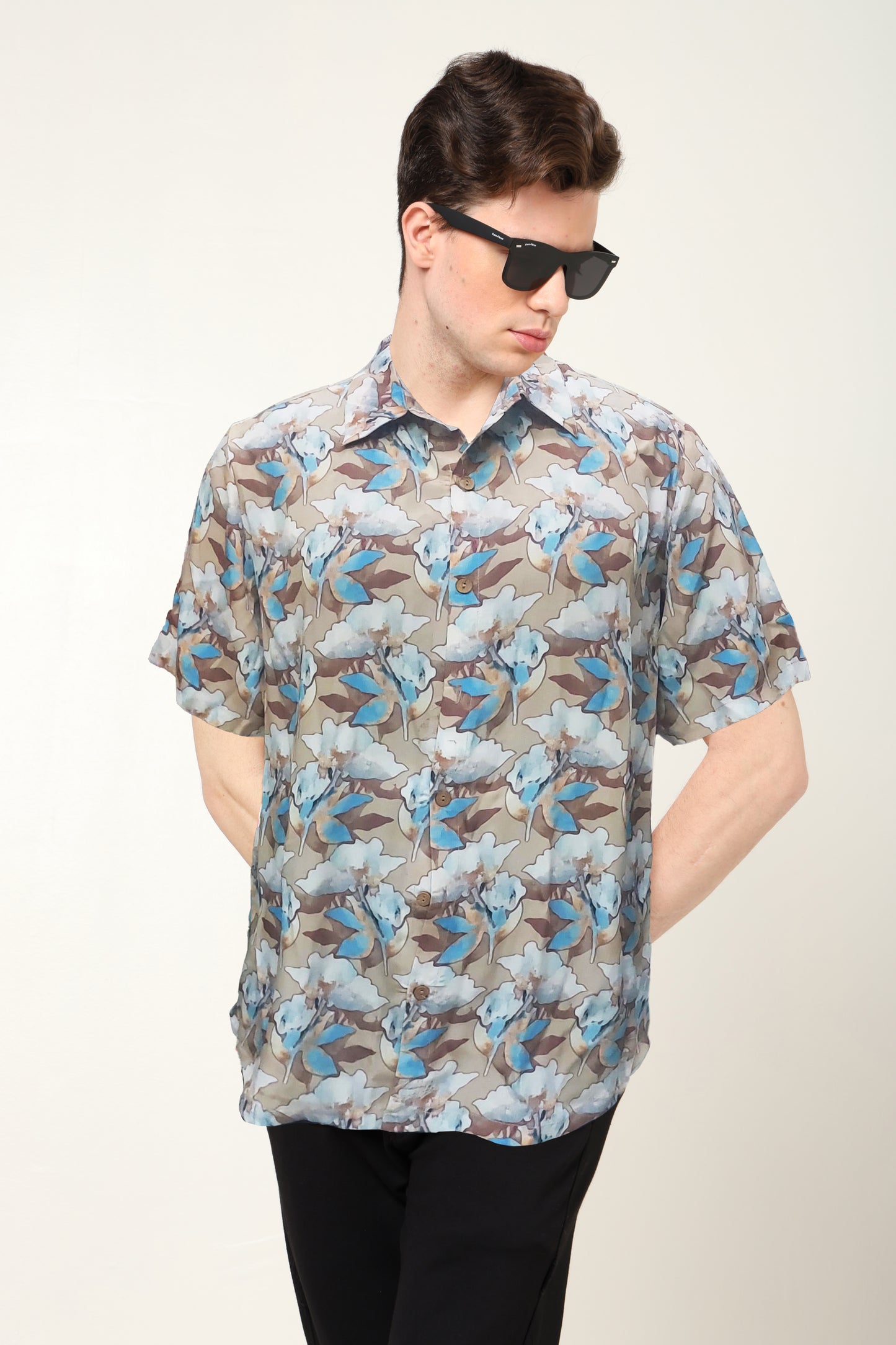 yash gallery mens polyester floral printed regular shirt multi 2
