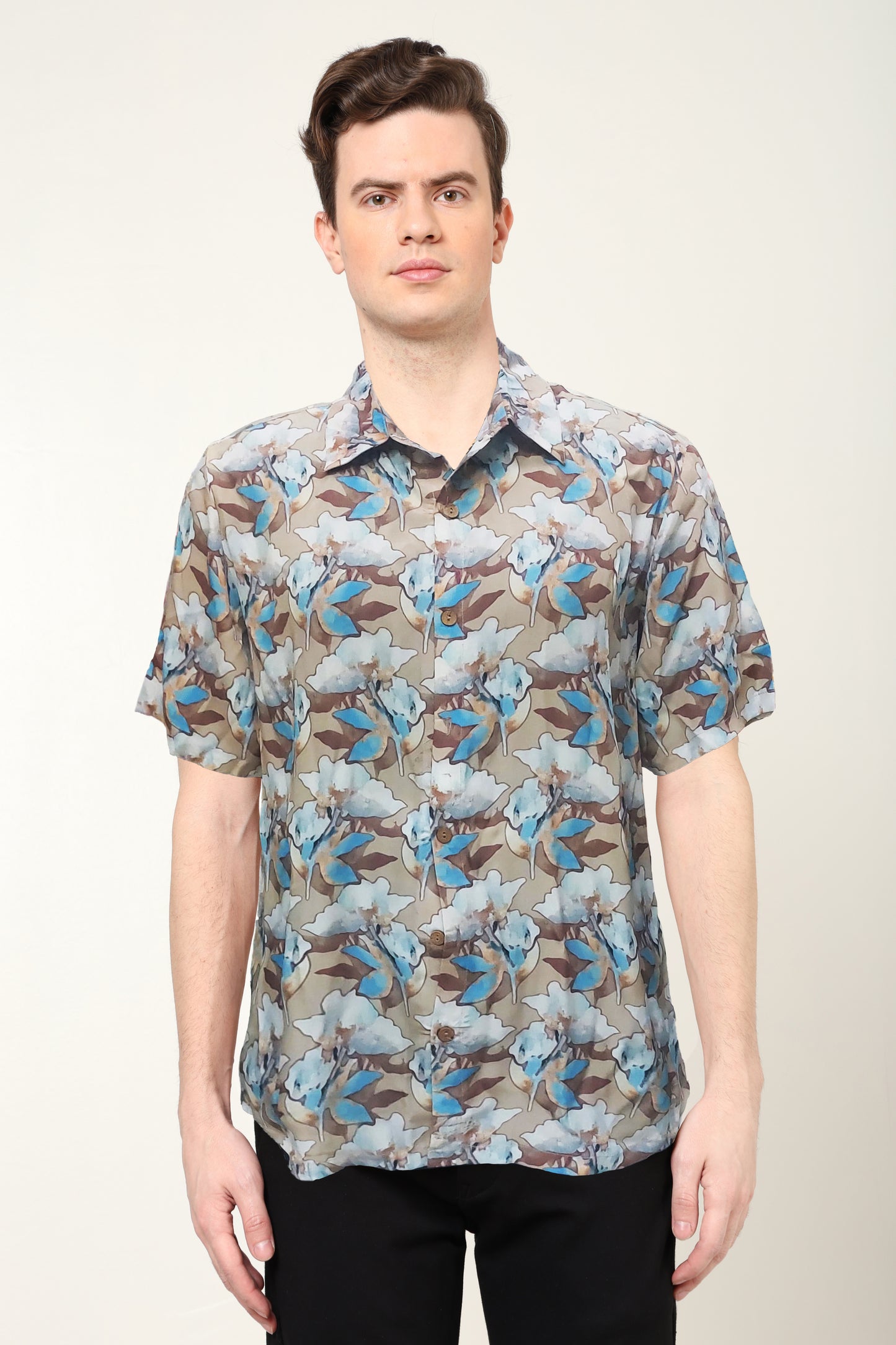 yash gallery mens polyester floral printed regular shirt multi 2