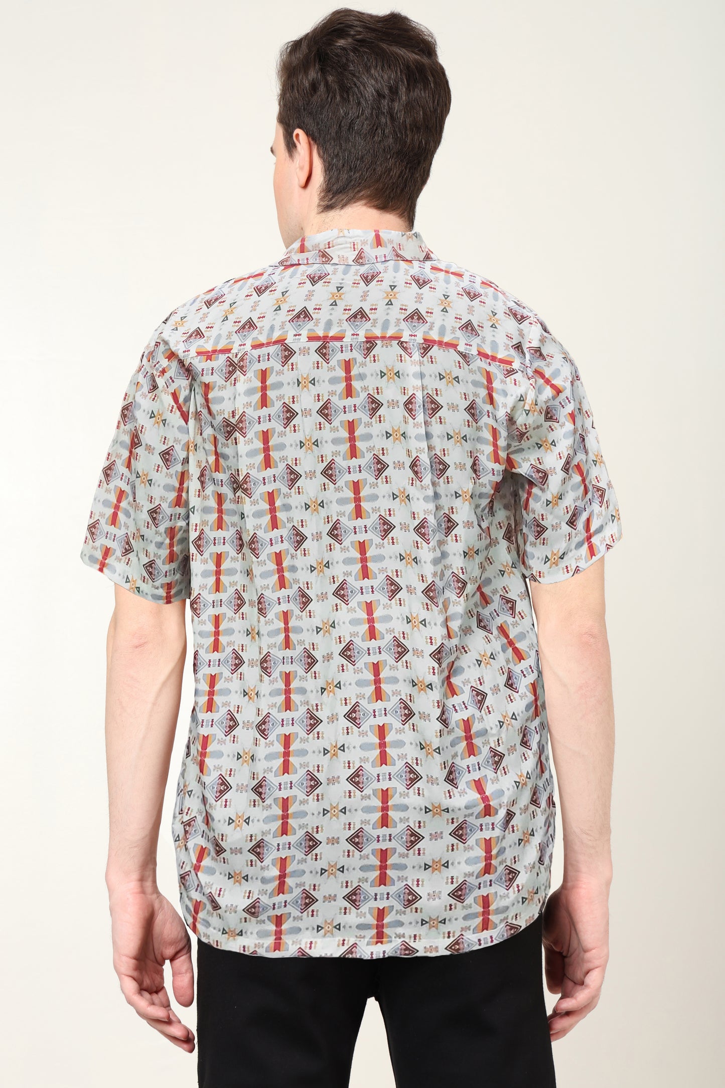 yash gallery mens polyester geometrical printed regular shirt multi
