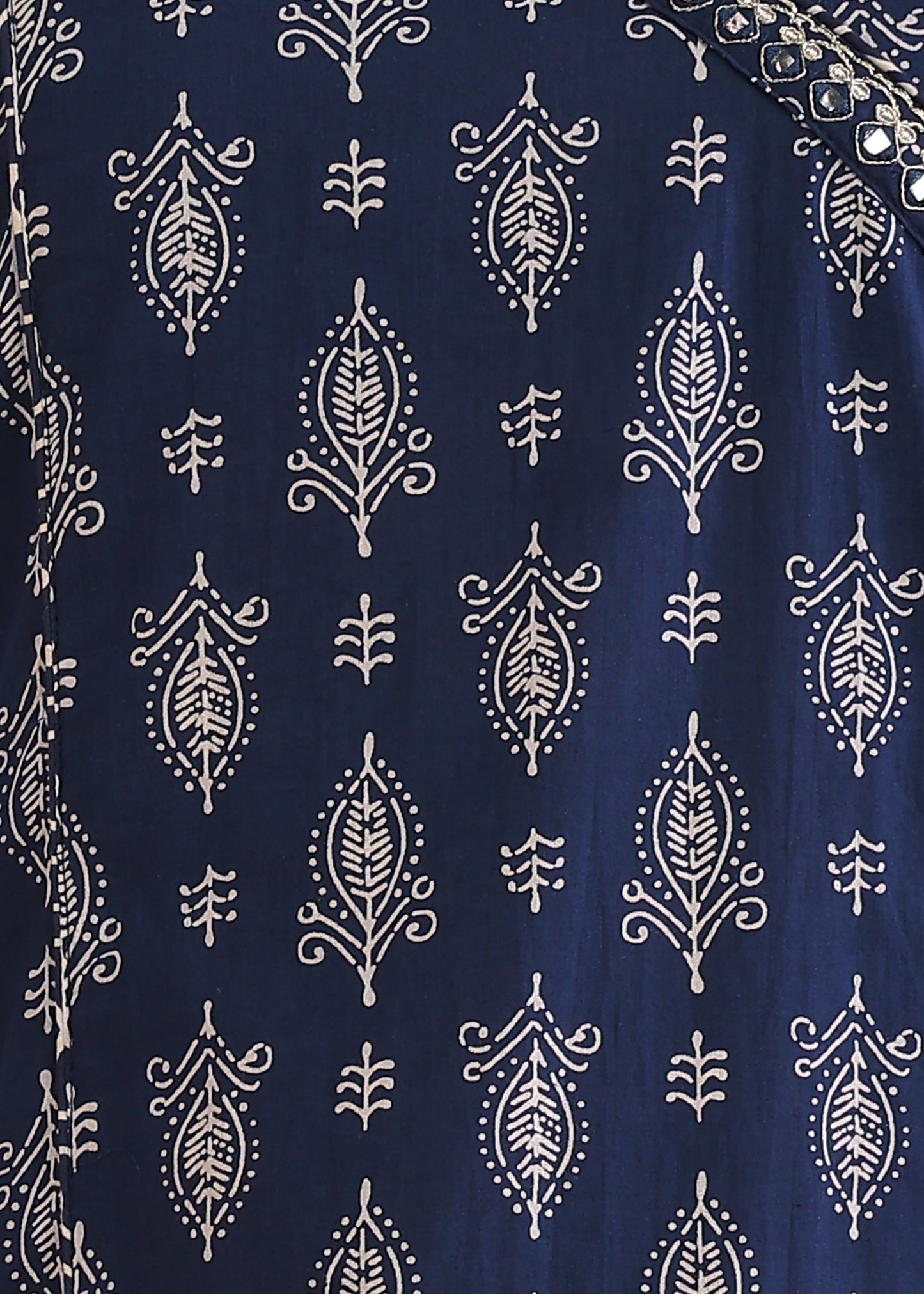 yash gallery womens cotton cambric knee length mandarin collar floral printed regular fitted embroidered 3 4th sleeve straight kurta with printed pant dupatta