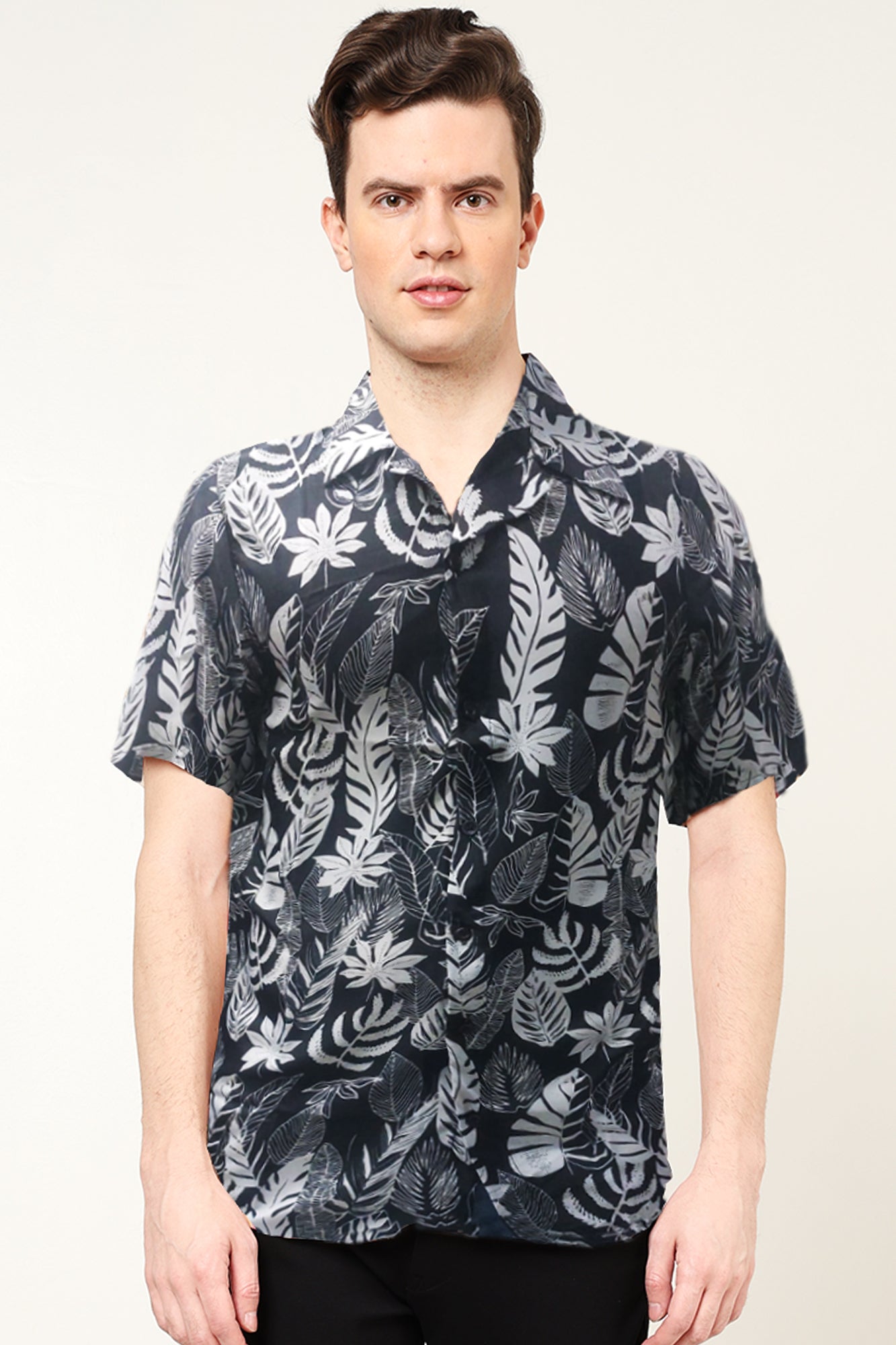 yash gallery mens polyester feather print regular