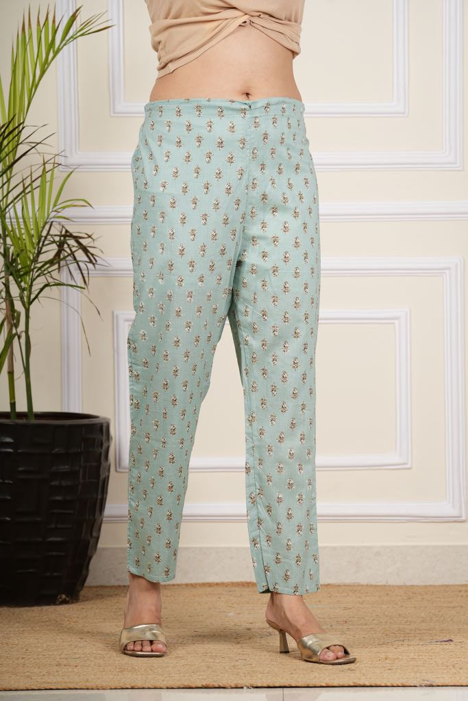 yash gallery womens cotton cambric knee length v neck floral printed regular fitted mirror work 3 4th sleeve straight kurta with printed pant dupatta