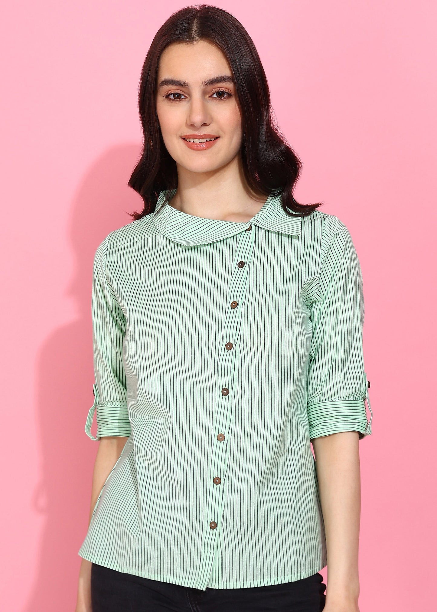 Casual Regular Sleeve Striped Top
