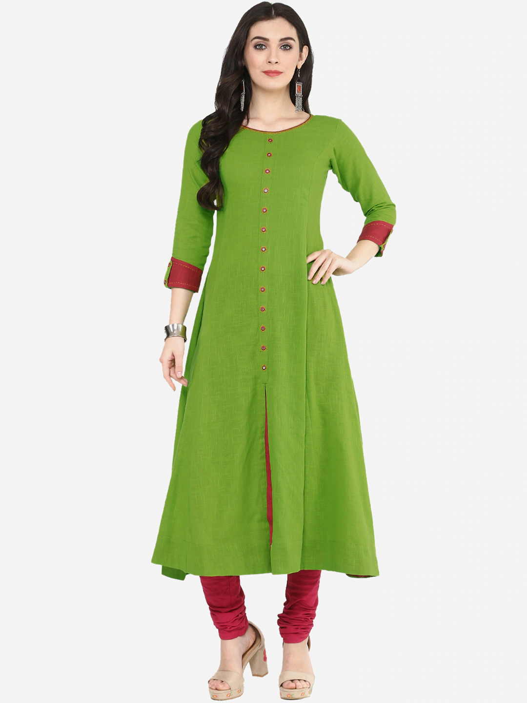 Solid Anarkali Kurta (Green)