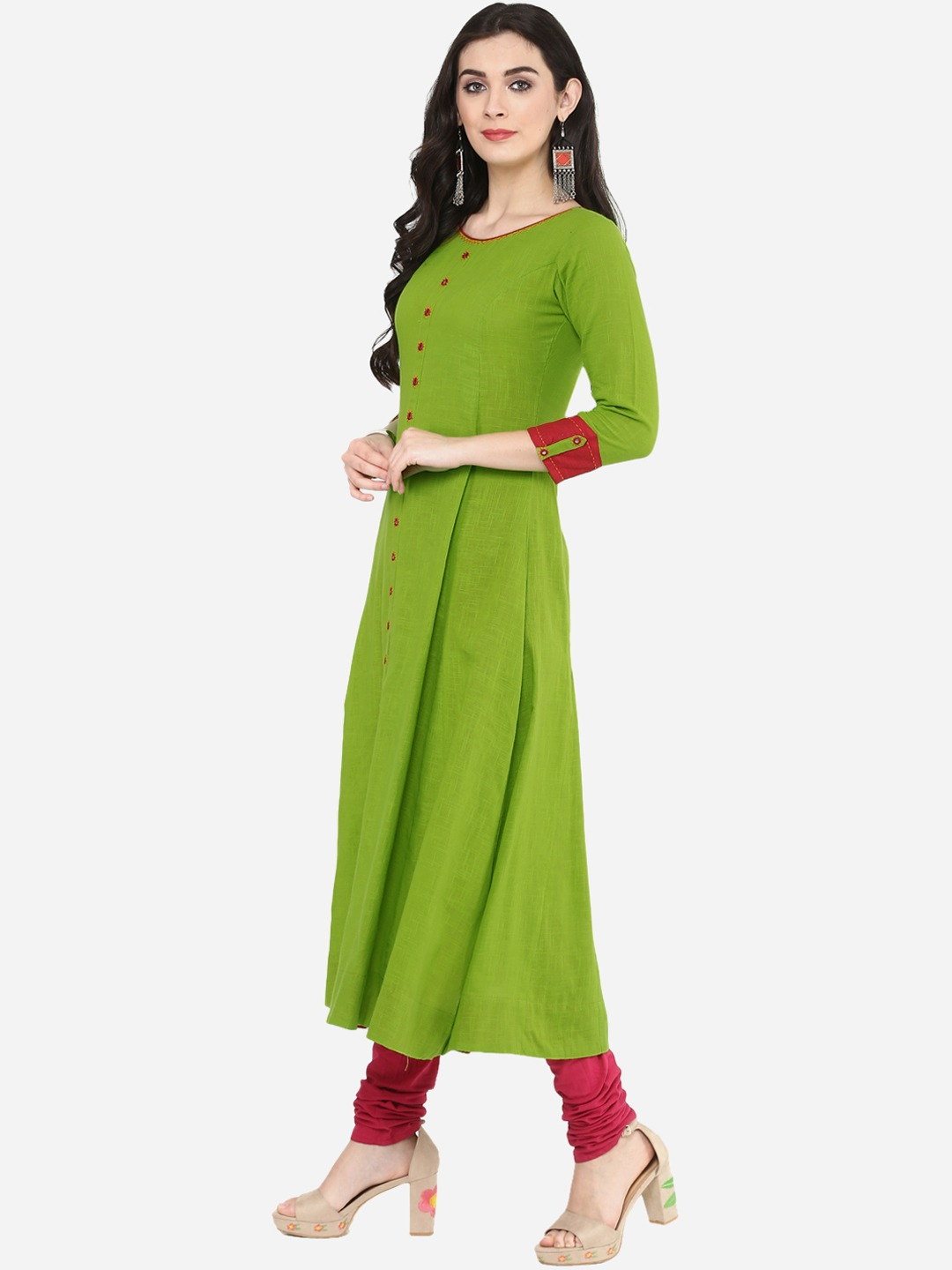 Solid Anarkali Kurta (Green)