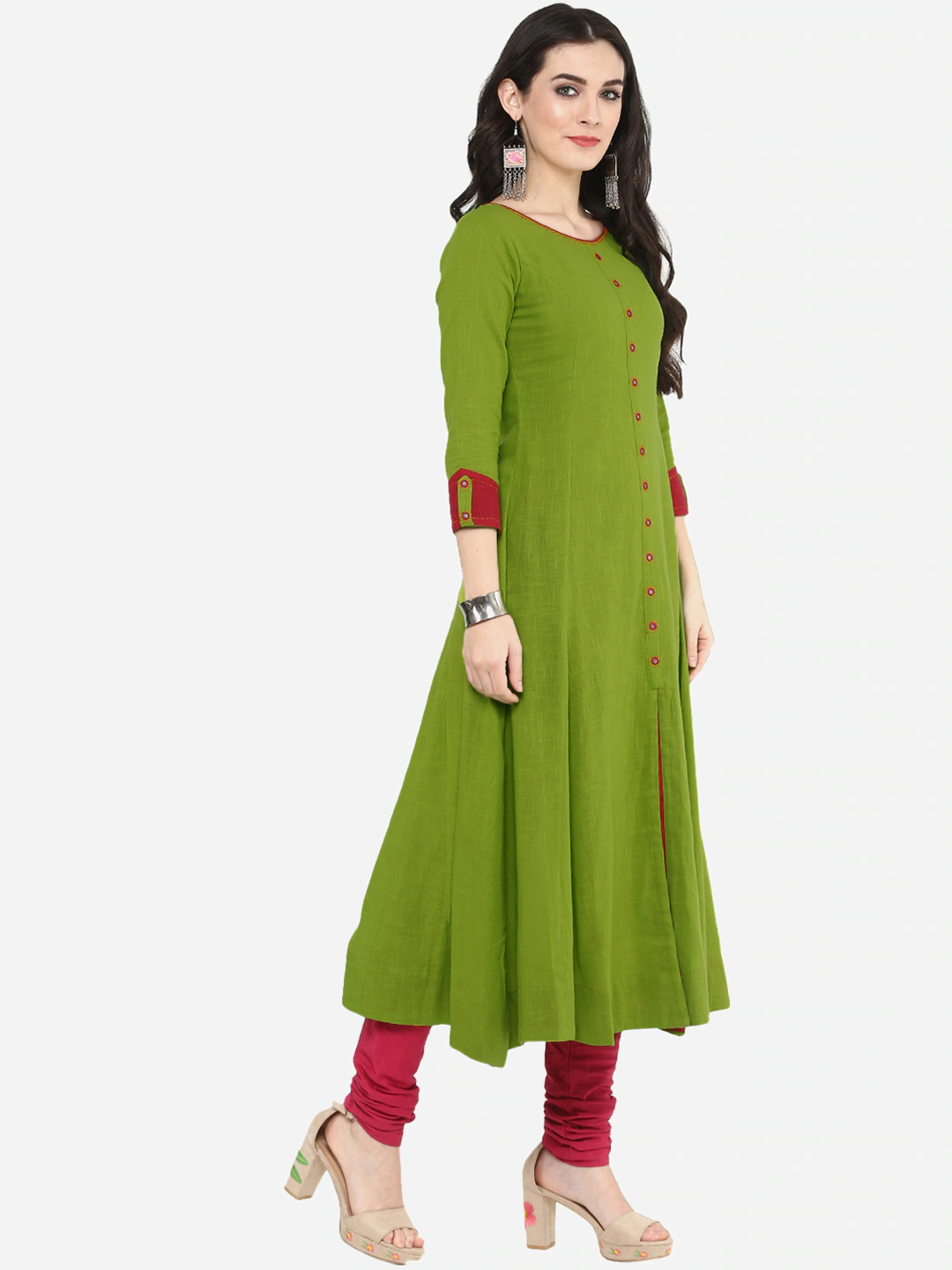 Solid Anarkali Kurta (Green)