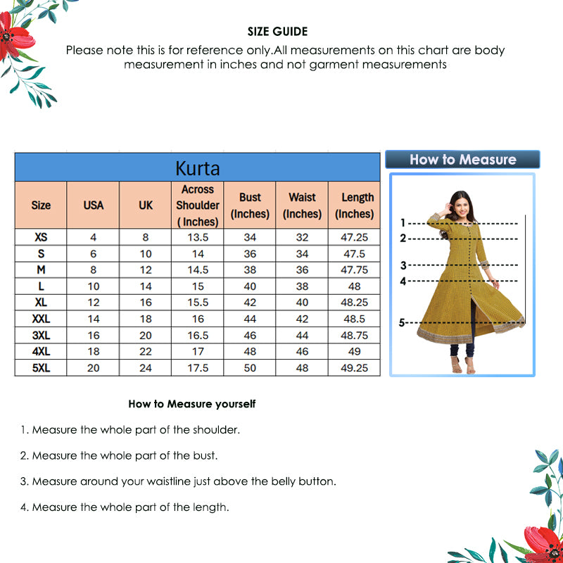 Yash Gallery Women's Cotton Slub Checks Print Anarkali Kurta