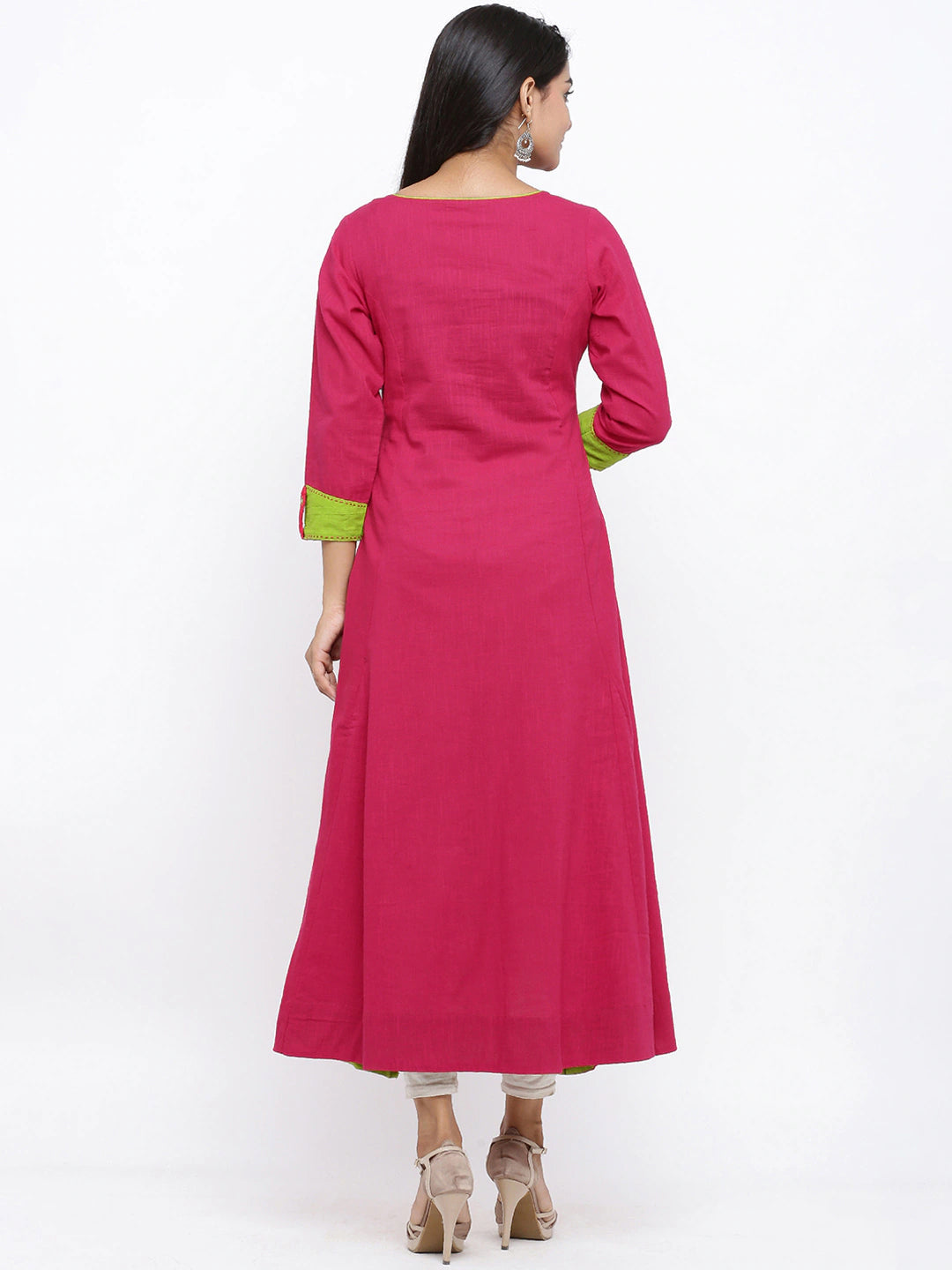 Embroidered Anarkali Kurta (Pink)