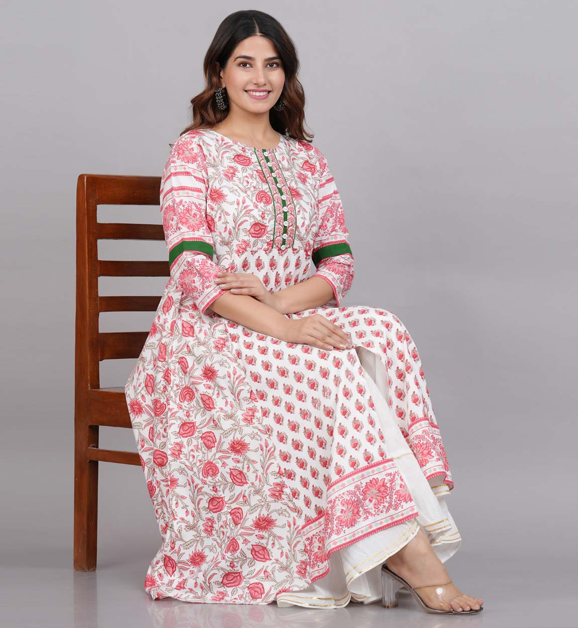 YASH GALLERY Women's Floral Printed Anarkali Kurti