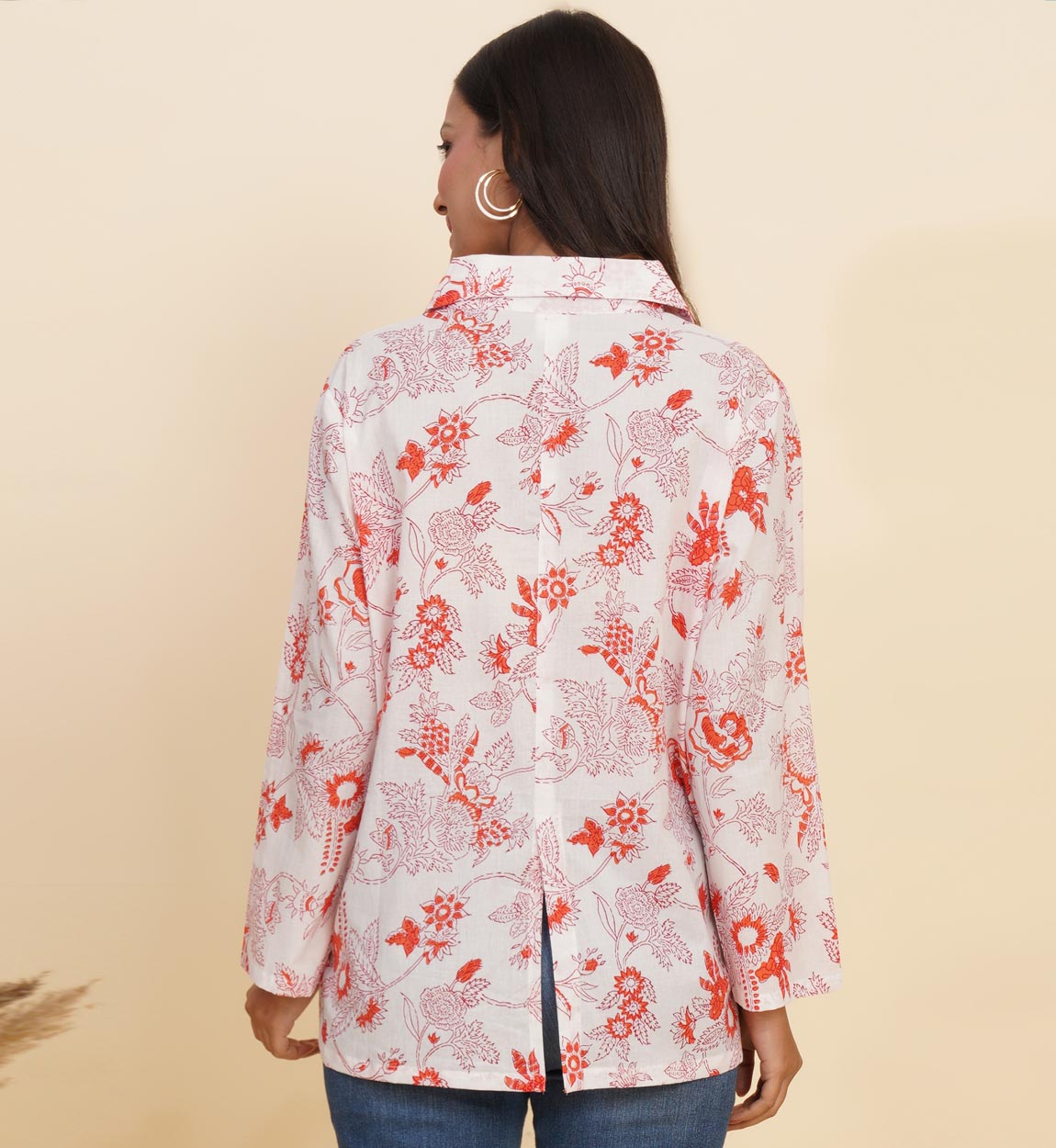yash gallery womens floral printed summer coatwhite