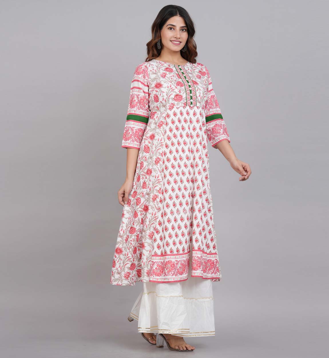 YASH GALLERY Women's Floral Printed Anarkali Kurti