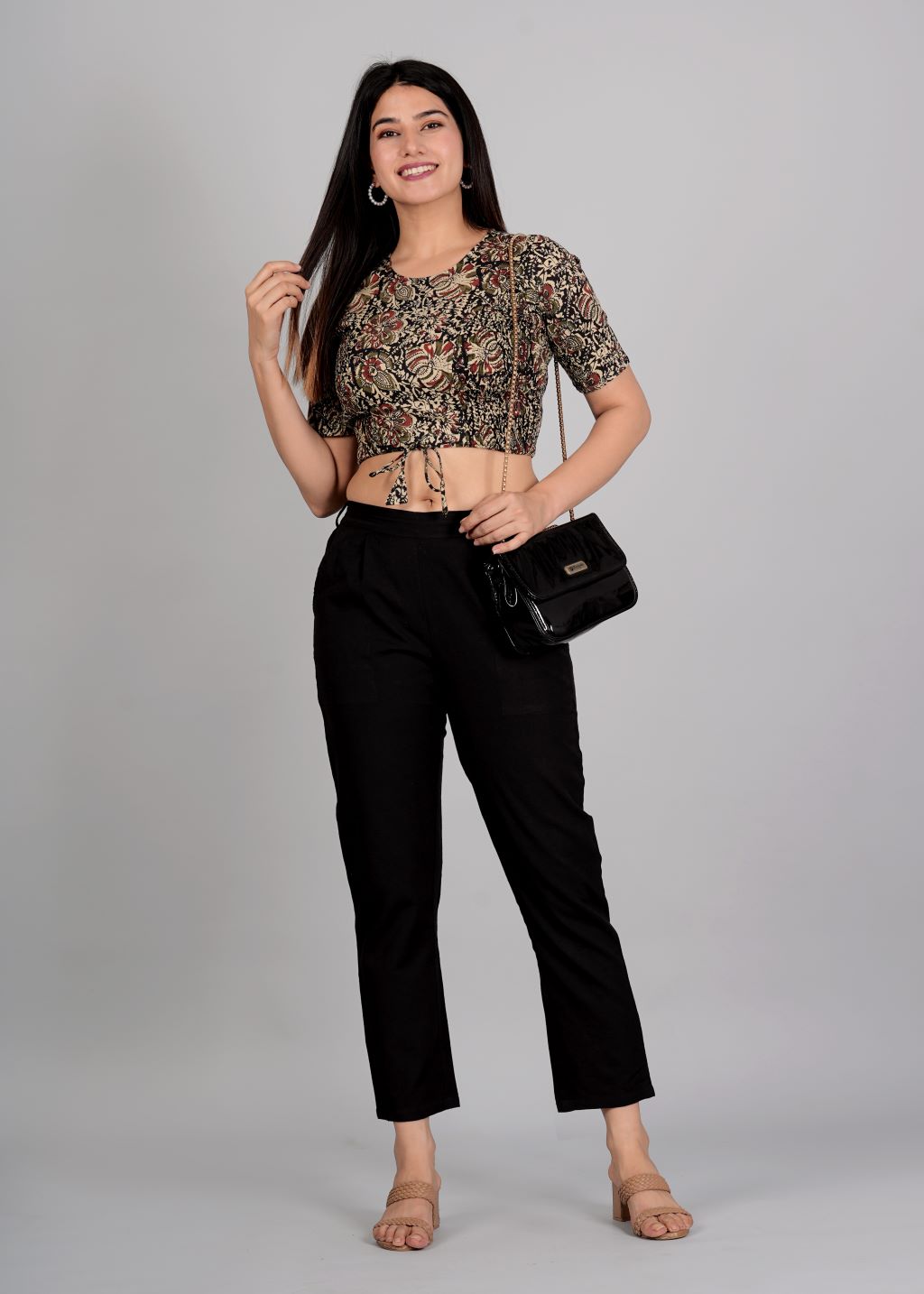 yash gallery womens cotton ajrakh printed regular blouse multi