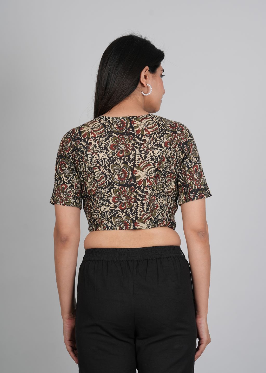 yash gallery womens cotton ajrakh printed regular blouse multi